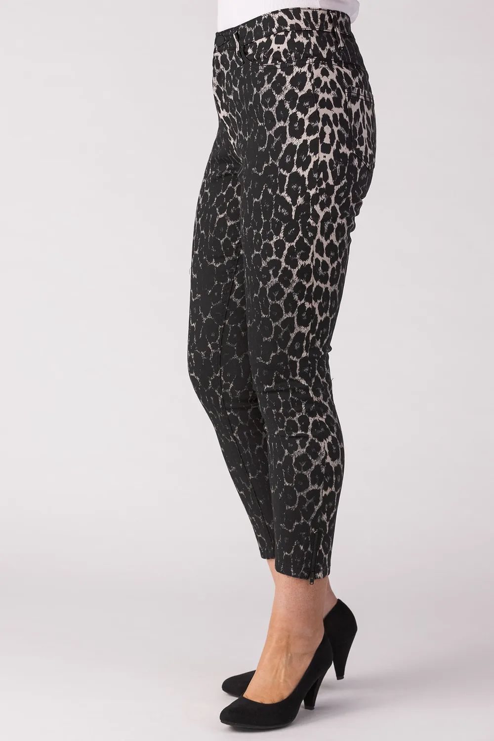Merrytime 15640-440-07 Super Slim Ankel jeans mørk leopard