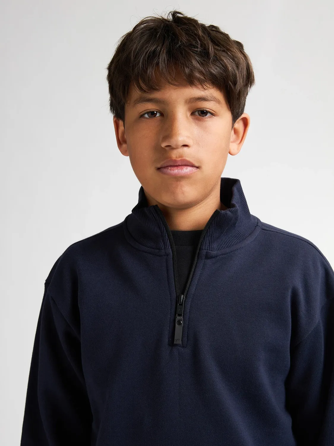 Petrol Industries Skagit half-zip drengetrøje royal navy bomuld