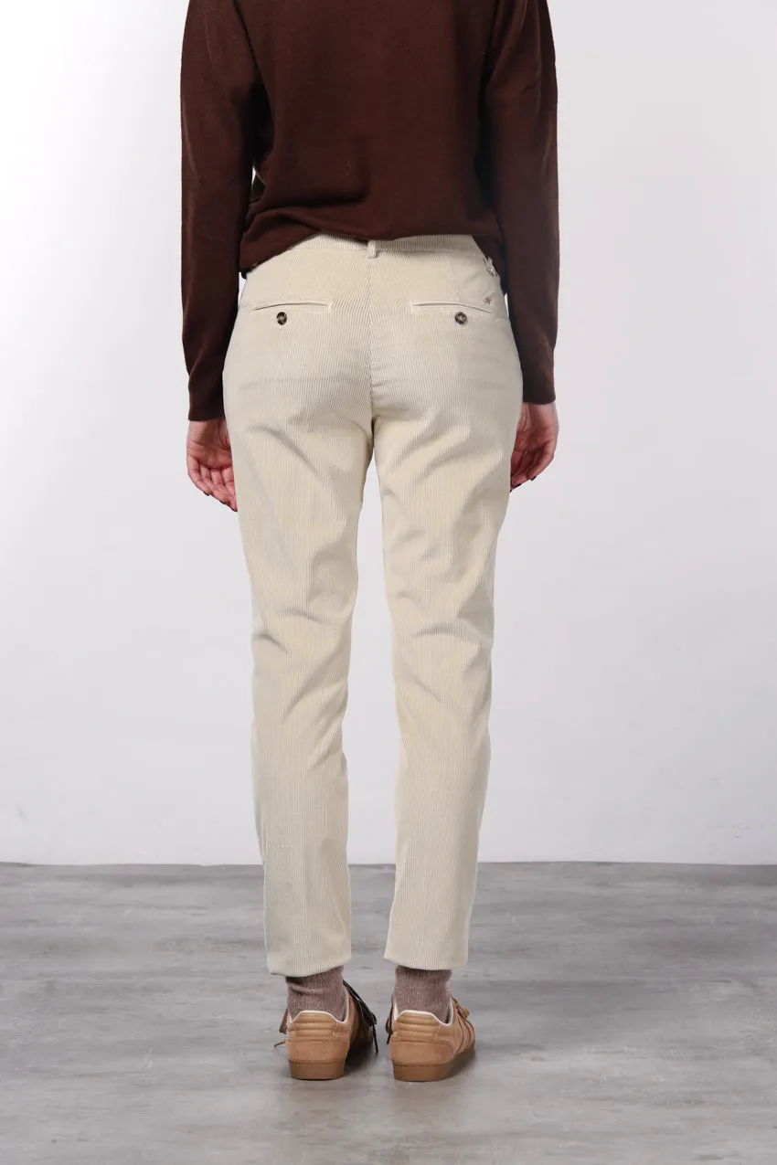 Mason's New York Slim chino bukser creme bred fløjl