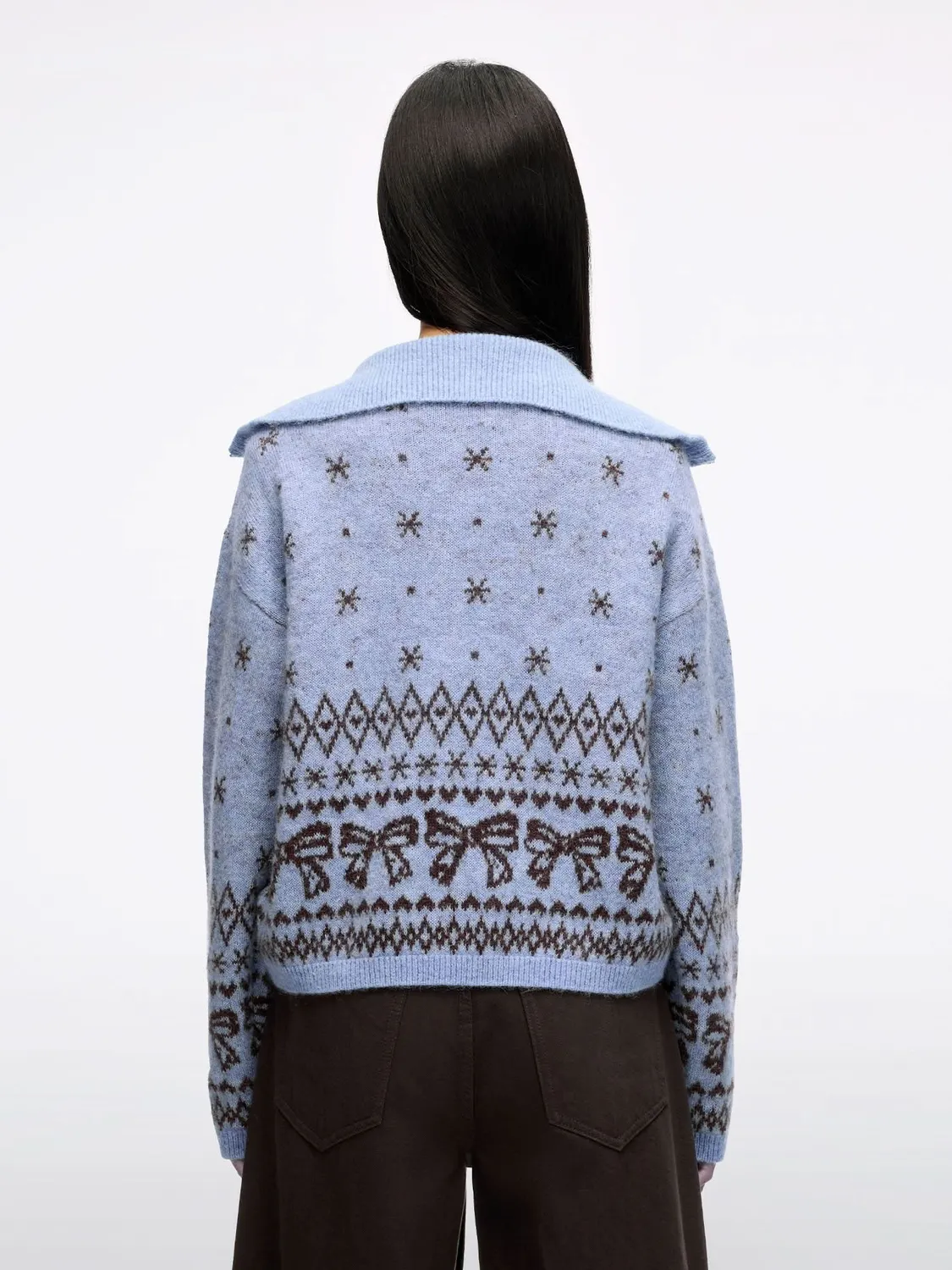 Miss Sixty alpakablend strik blå brun Fair Isle
