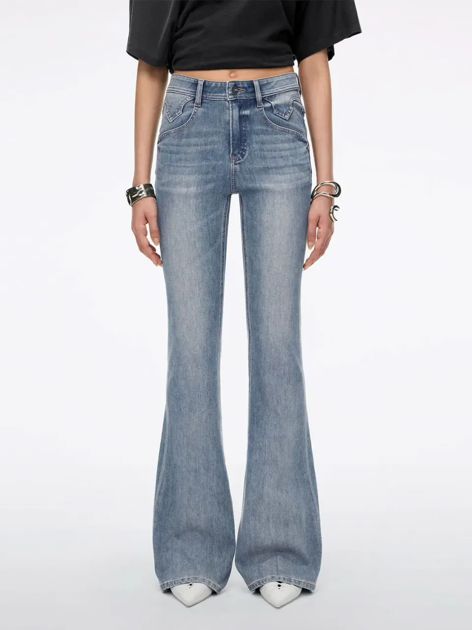 Miss Sixty Bella flare jeans mellemblå stretch