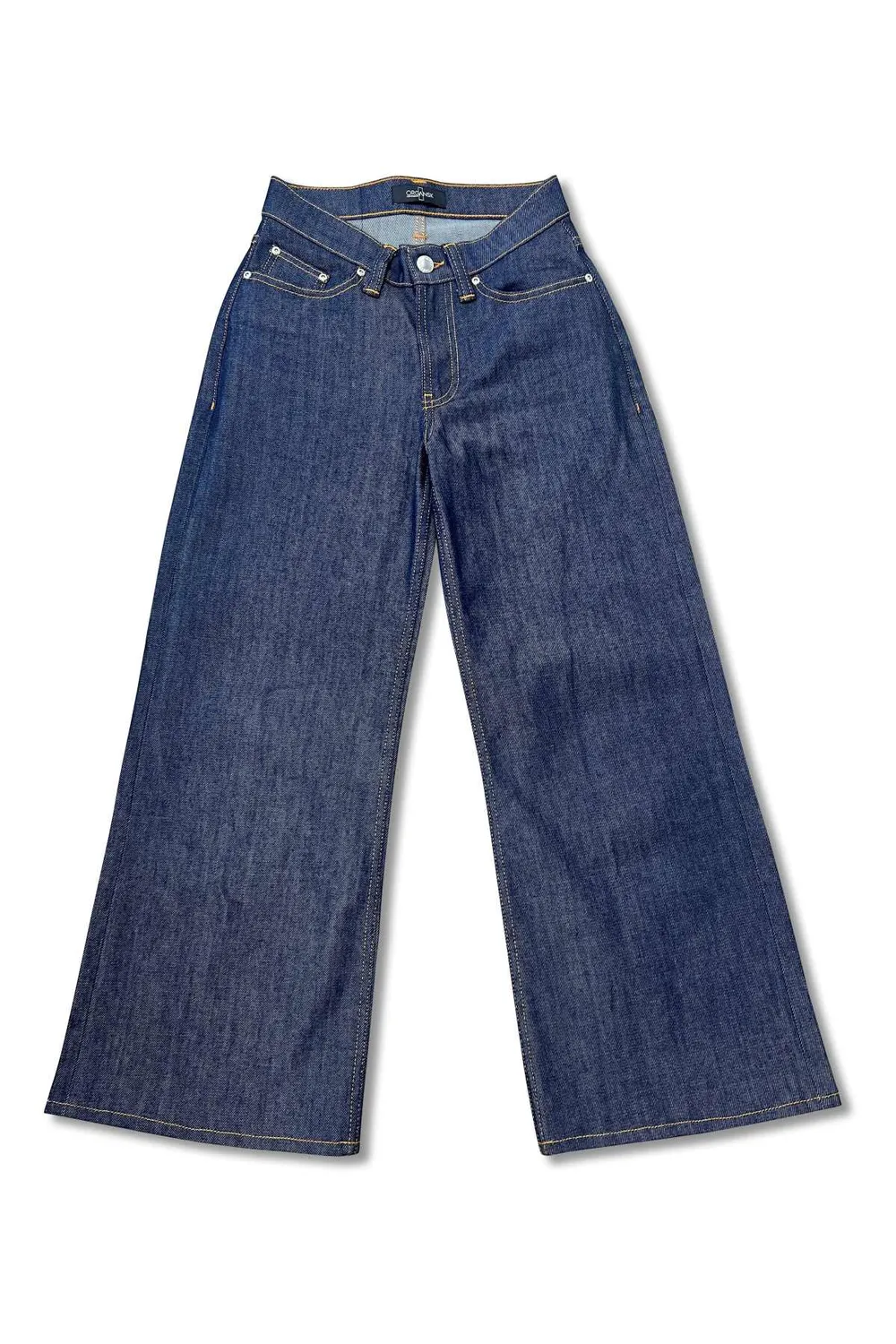 Organsk Lowrider Shorty jeans rå flare cropped