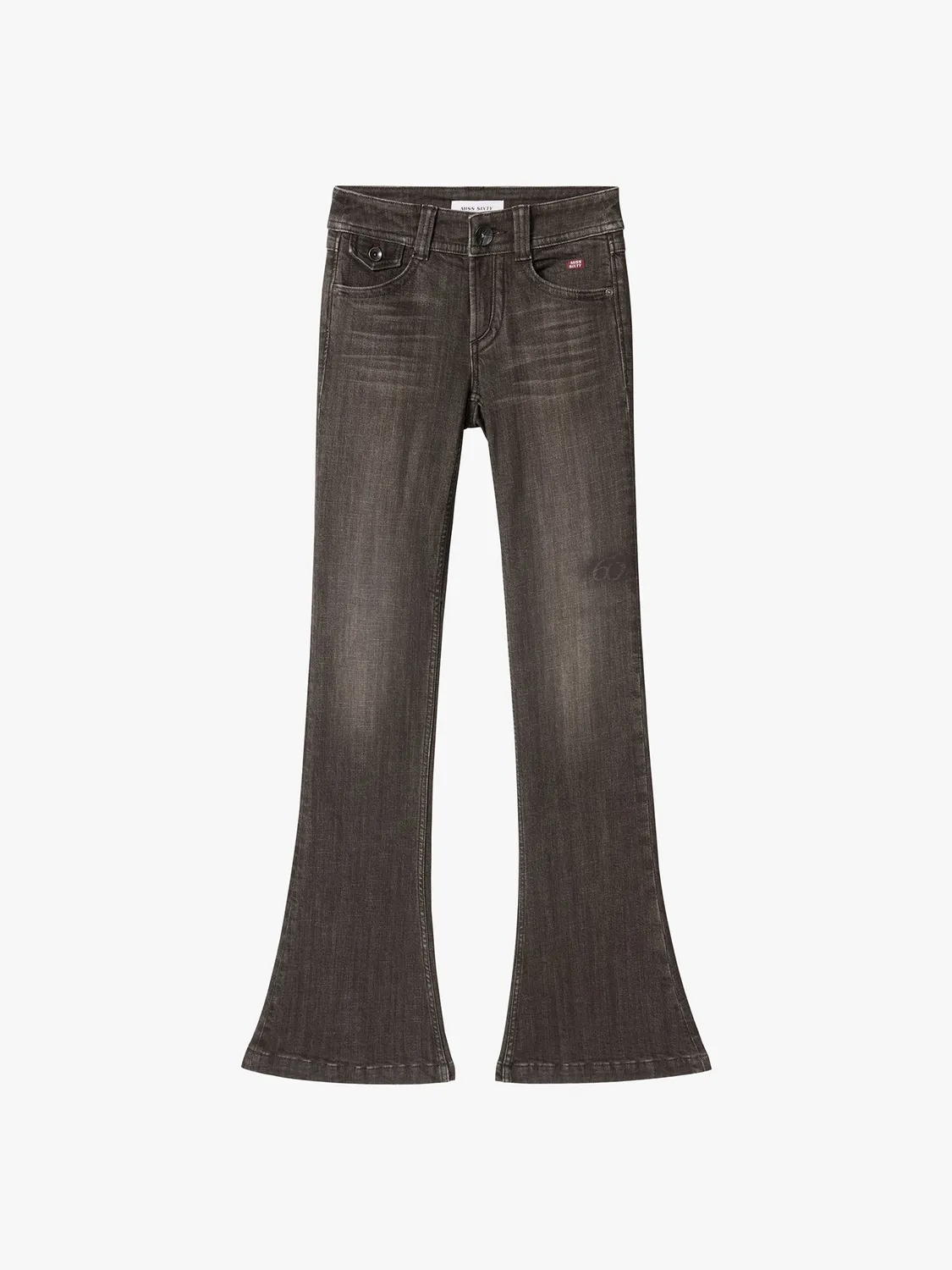 Miss Sixty Distressed Flare jeans mørkebrun mellem talje