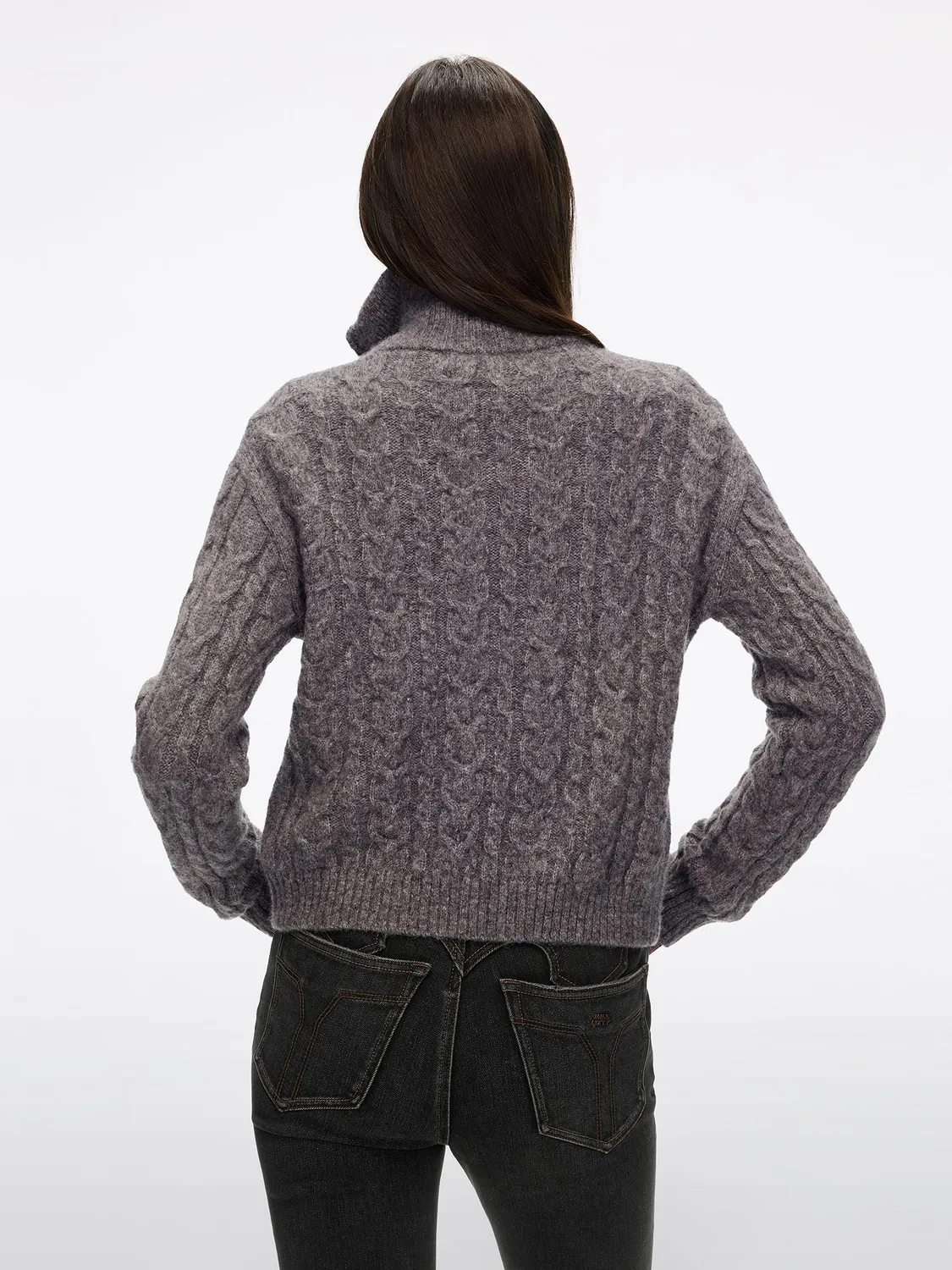 Miss Sixty Cable-Knit cardigan grå alpaka lynlås