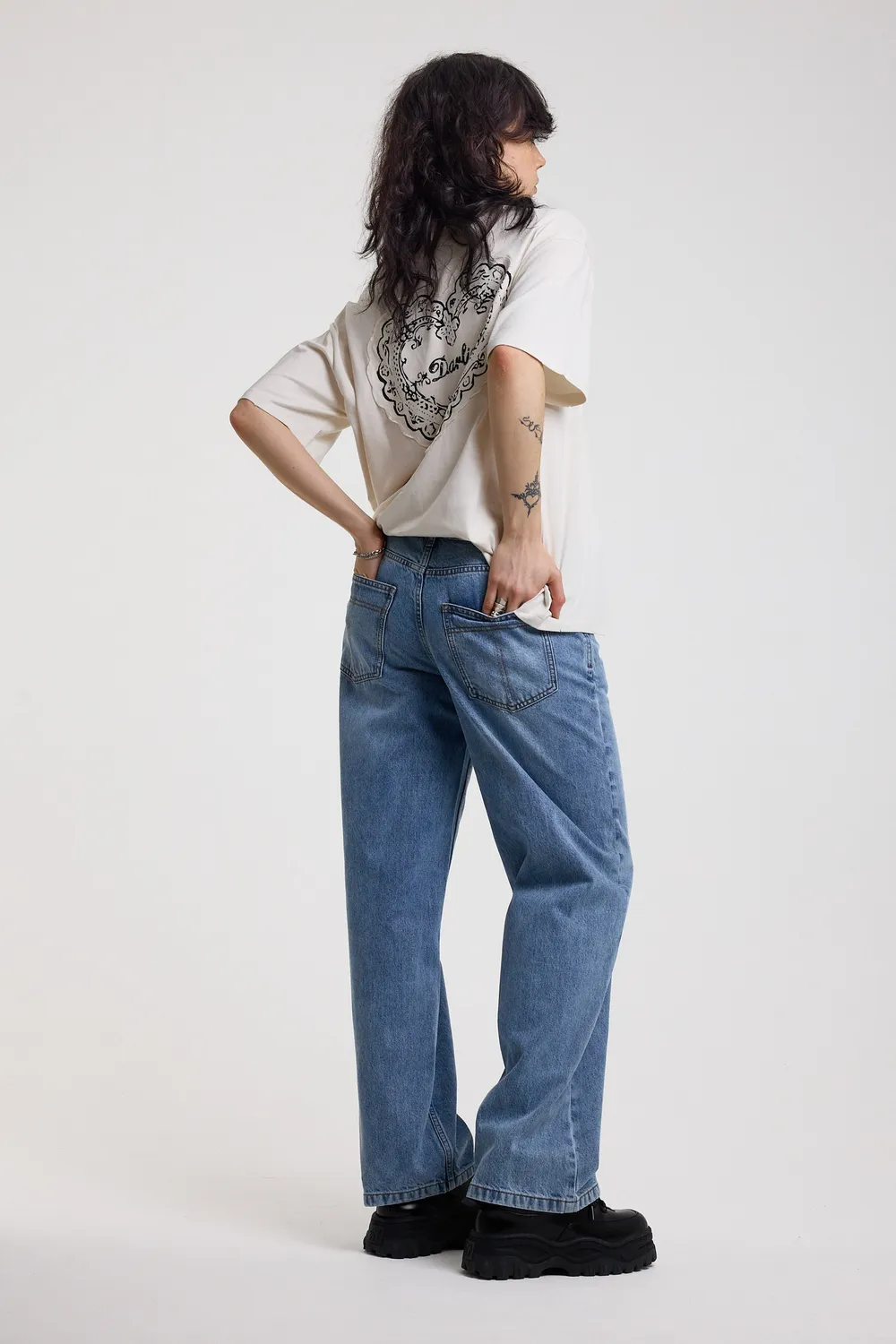 The Ragged Priest Chore Low Rise boyfriend jeans str. 28 blå