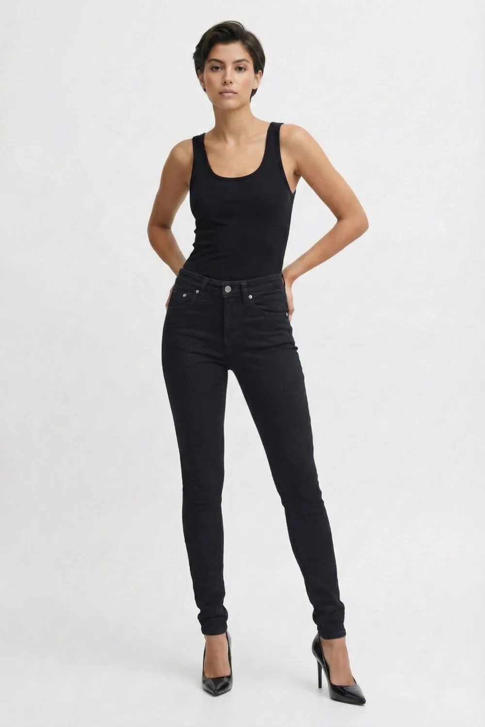 Organsk Breeze Black Sapphire jeans sort stretch slim