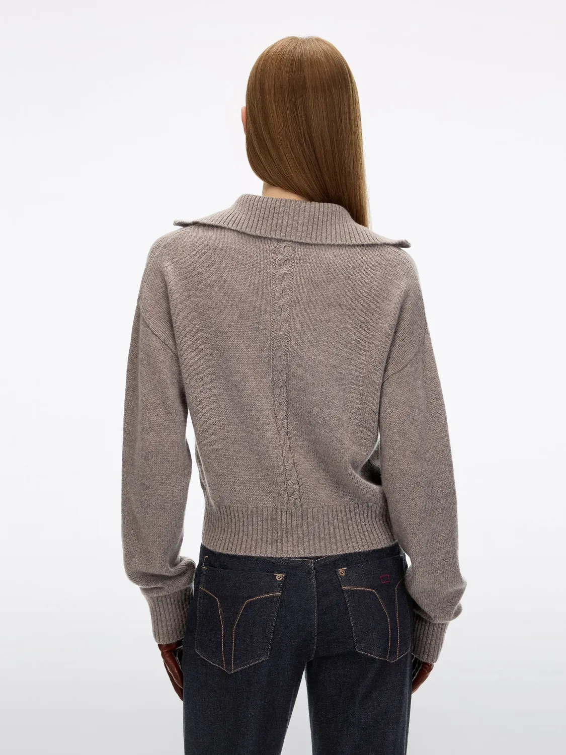 Miss Sixty cashmere striktrøje mørk kaki lynlås