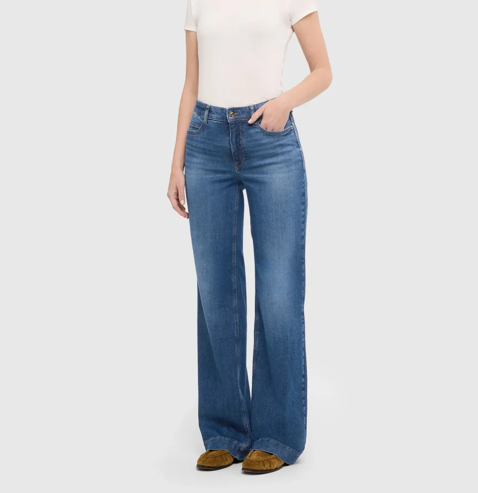 MAC Wide Rivet 5228 jeans blå wide stretch