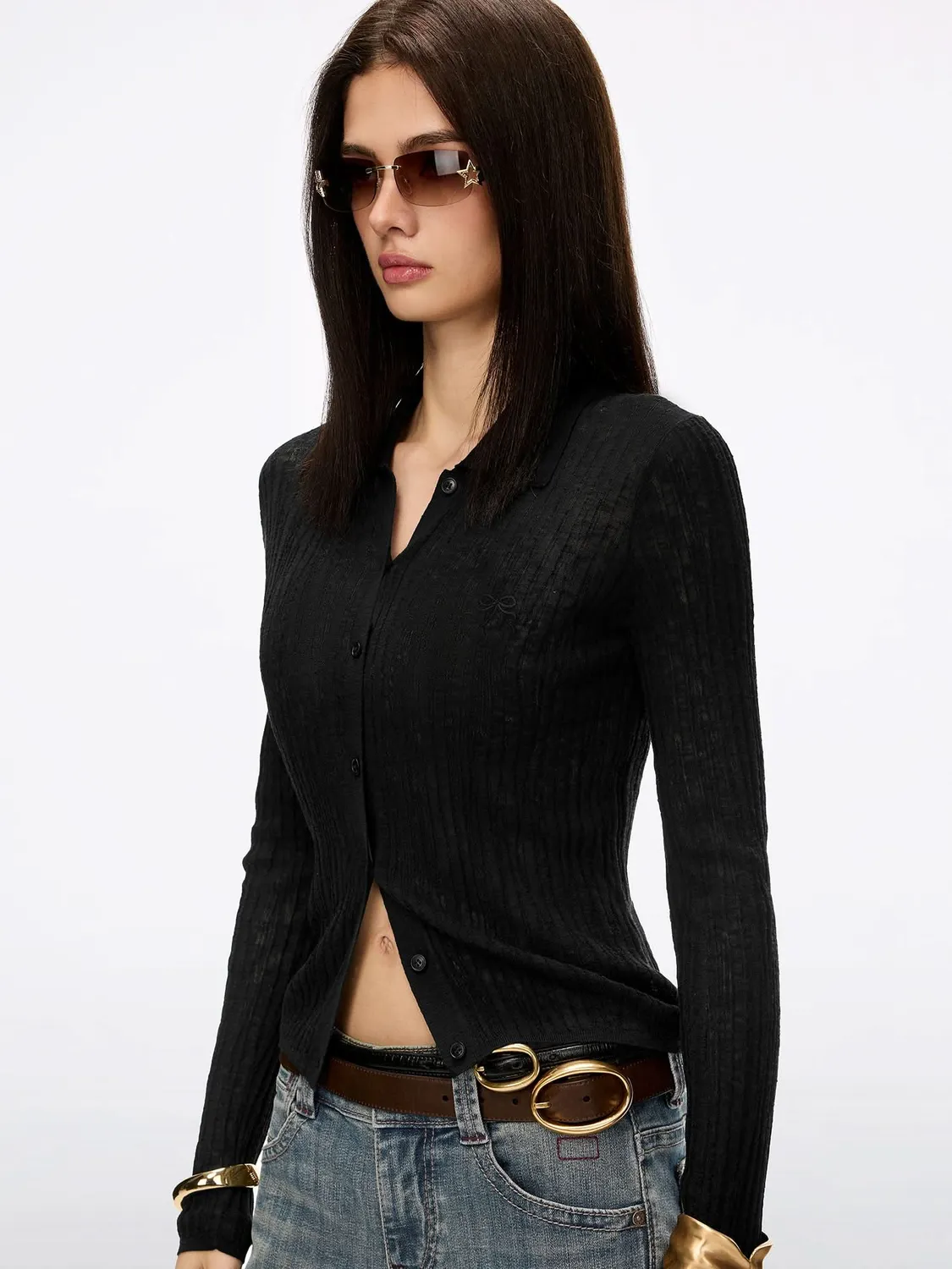 Miss Sixty Embroidered Knit Cardigan sort