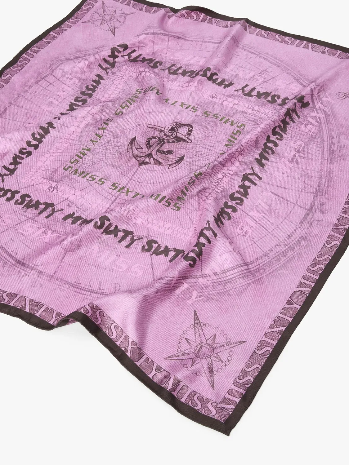 Miss Sixty Printed Silk Scarf silketørklæde lilla pink silke