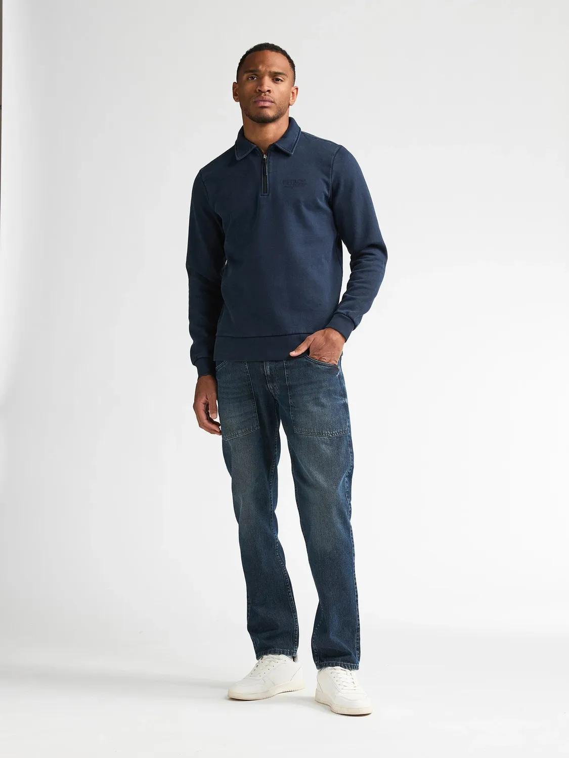 Petrol Industries Millhall sweater Cedar Brown lynlås