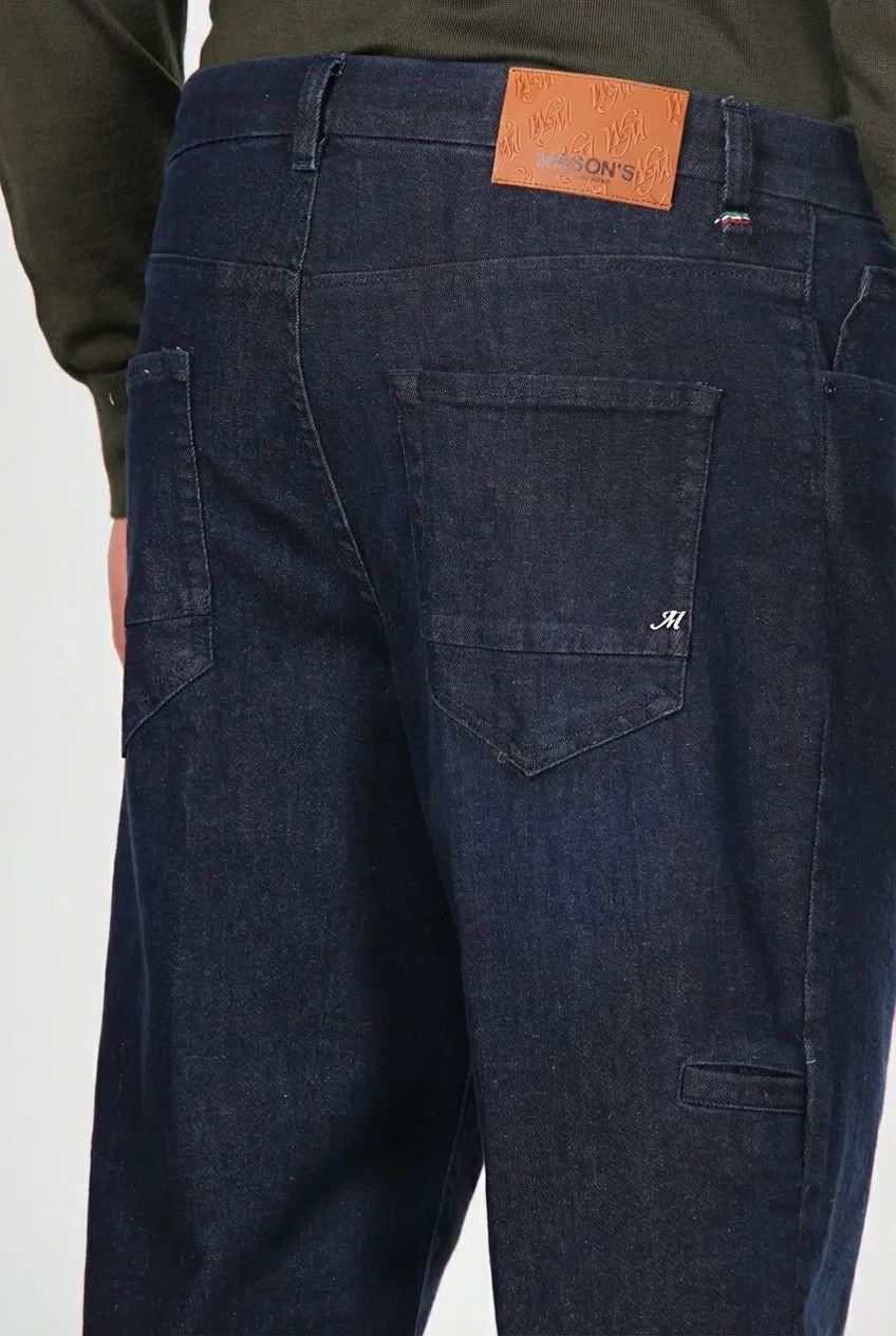 Mason's Harris 5-pocket navy carrot denim