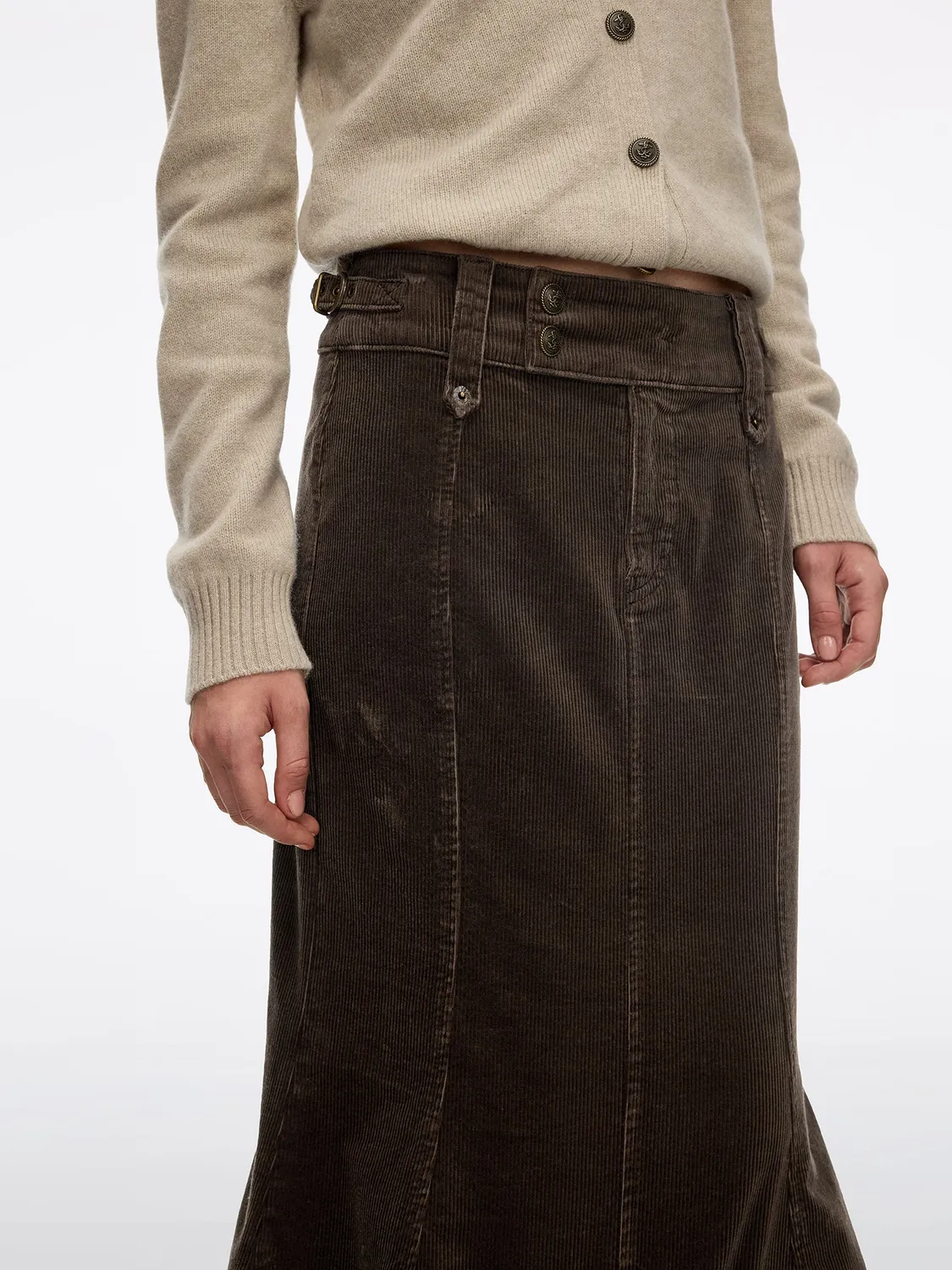 Miss Sixty Corduroy Mermaid Skirt nederdel brun