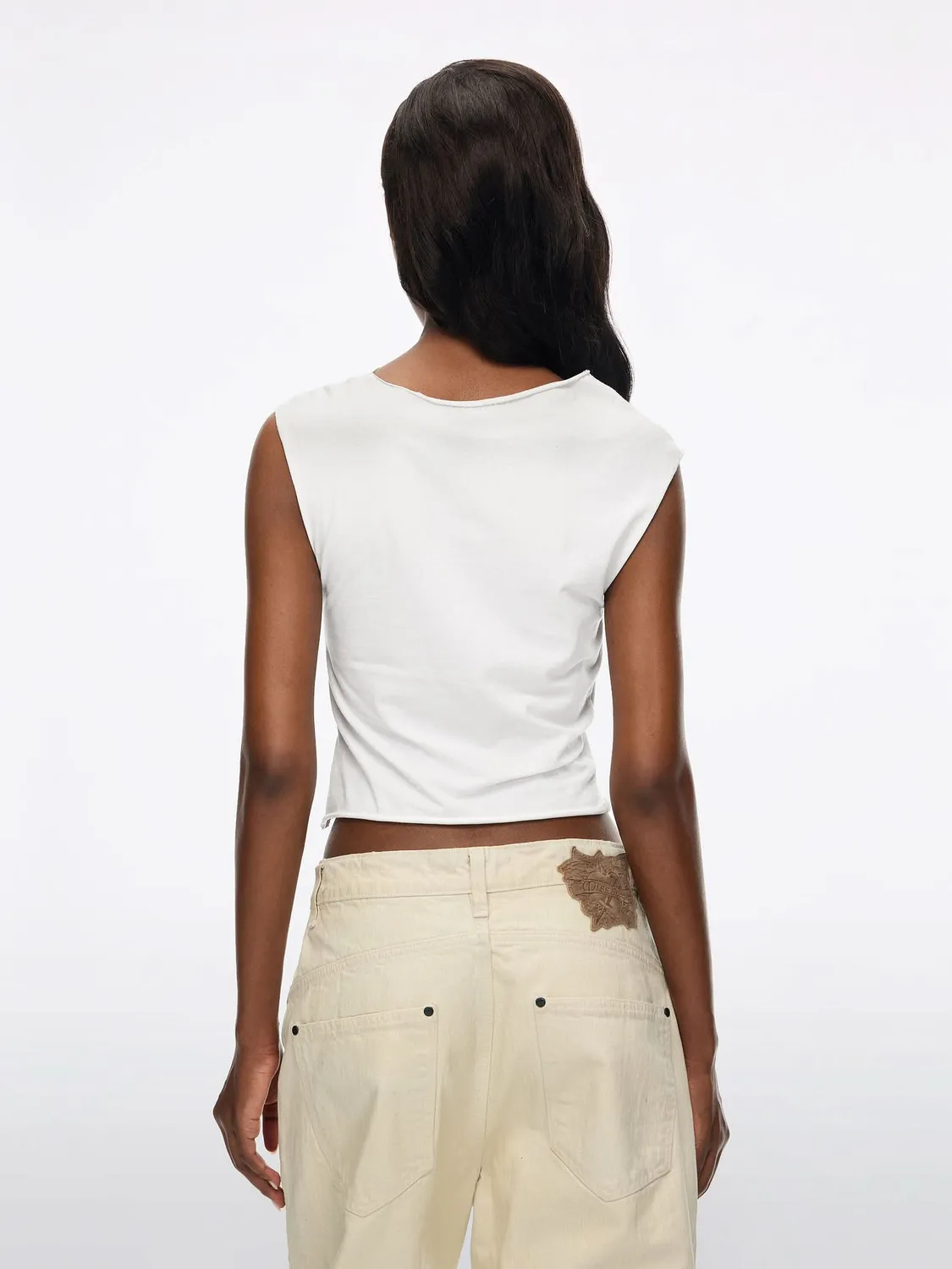 Miss Sixty 6M3SJ95400A28 cropped top hvid med skull