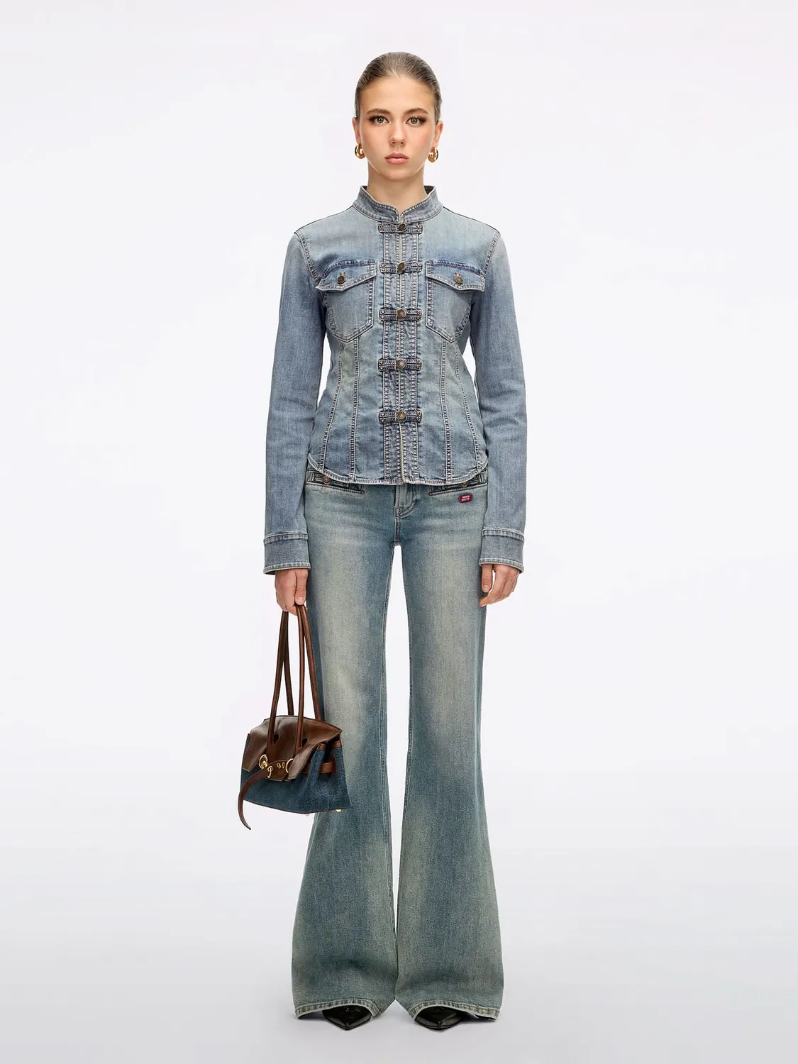 Miss Sixty Flare Jeans vintage mørkeblå stretch