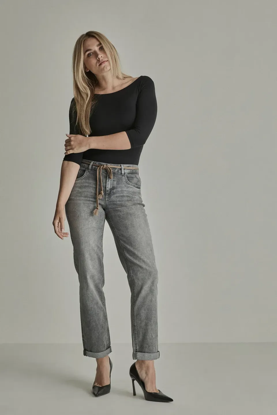 Para Mi Bobby jeans Dark Grey løs pasform høj talje
