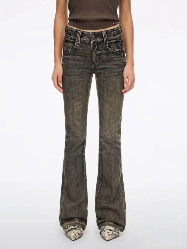 Miss Sixty Distressed flare jeans vintage black stretch