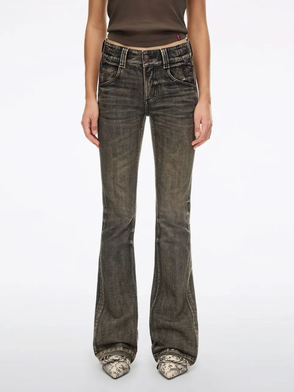Miss Sixty Distressed flare jeans vintage black stretch
