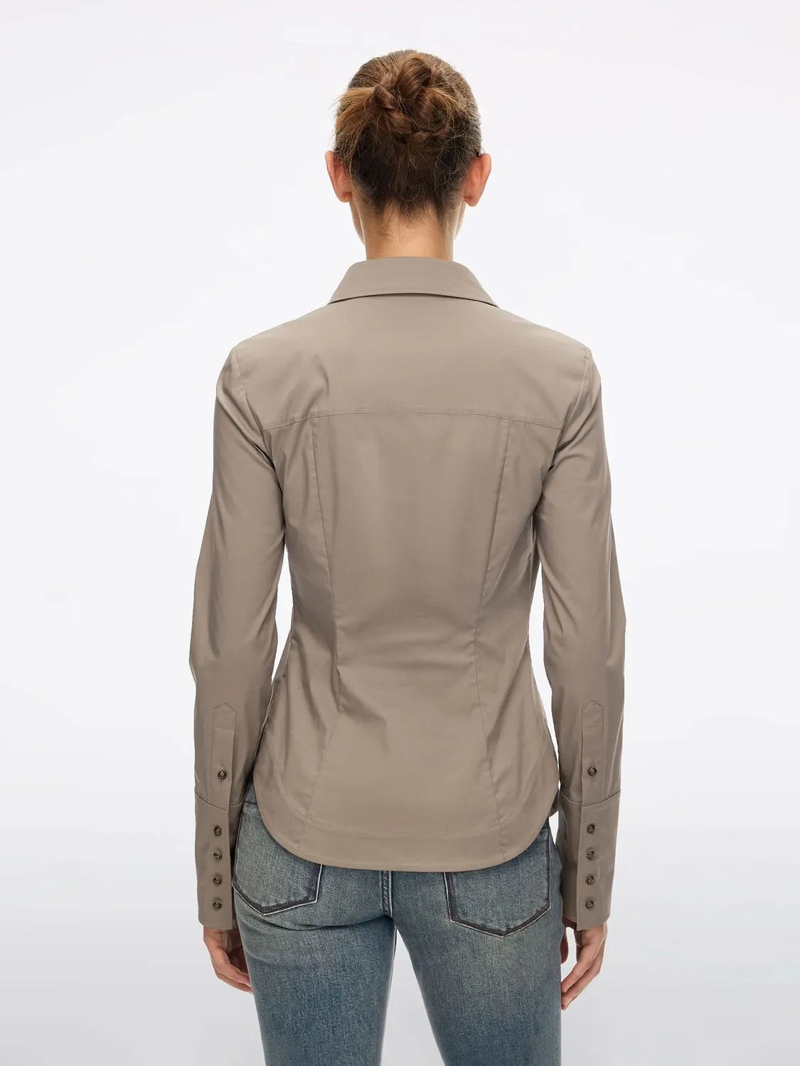 Miss Sixty Multi-Button skjorte khaki slim