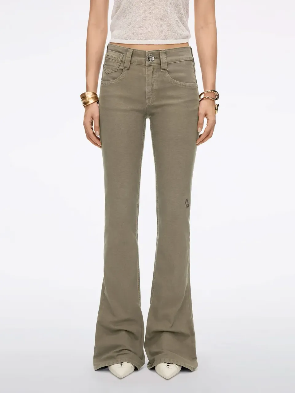 Miss Sixty Logo Flare Jeans dark coffee stretch 30"/32"