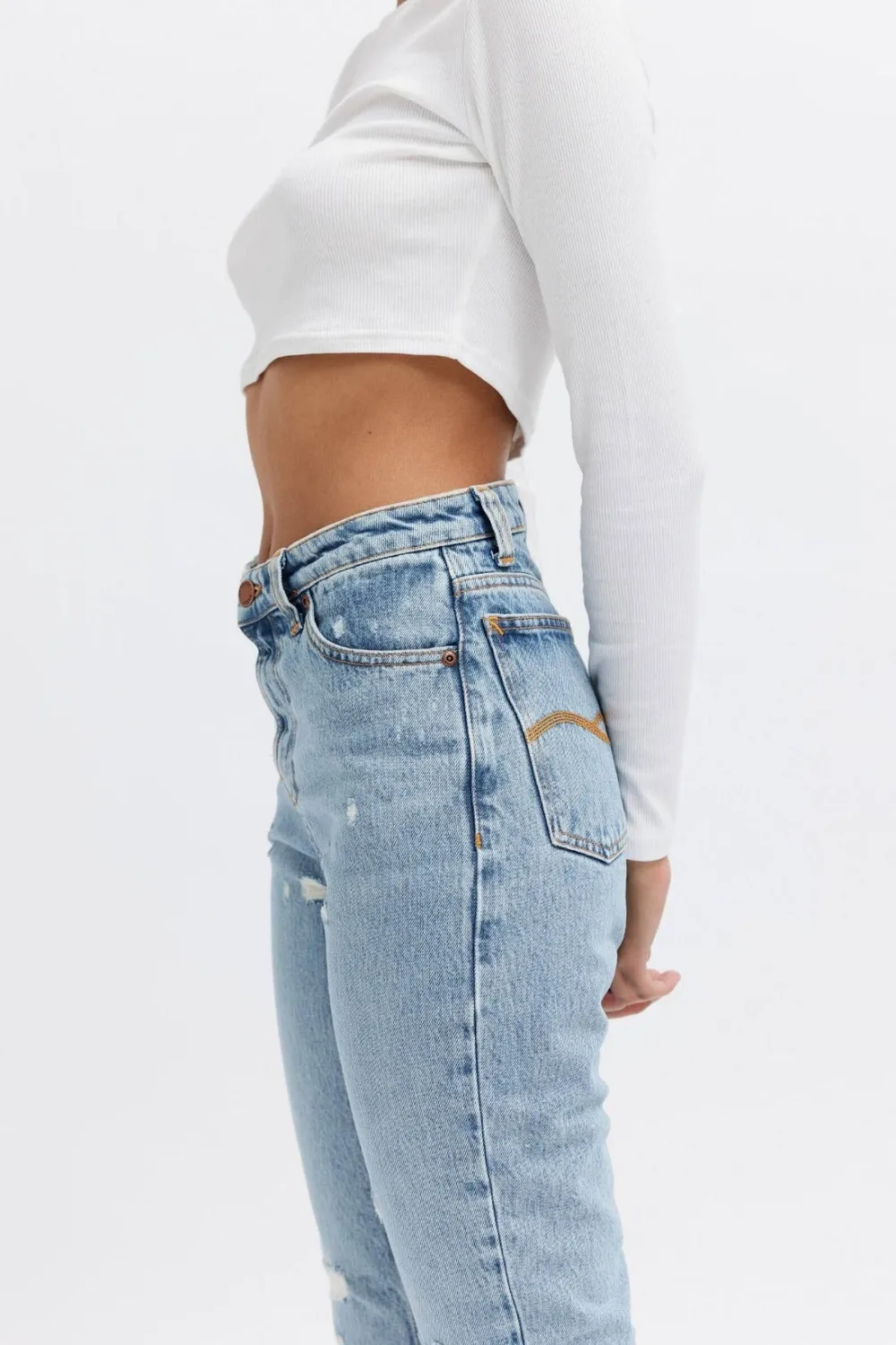 Organsk Oxygen Raw Rebellion jeans slidt tapered