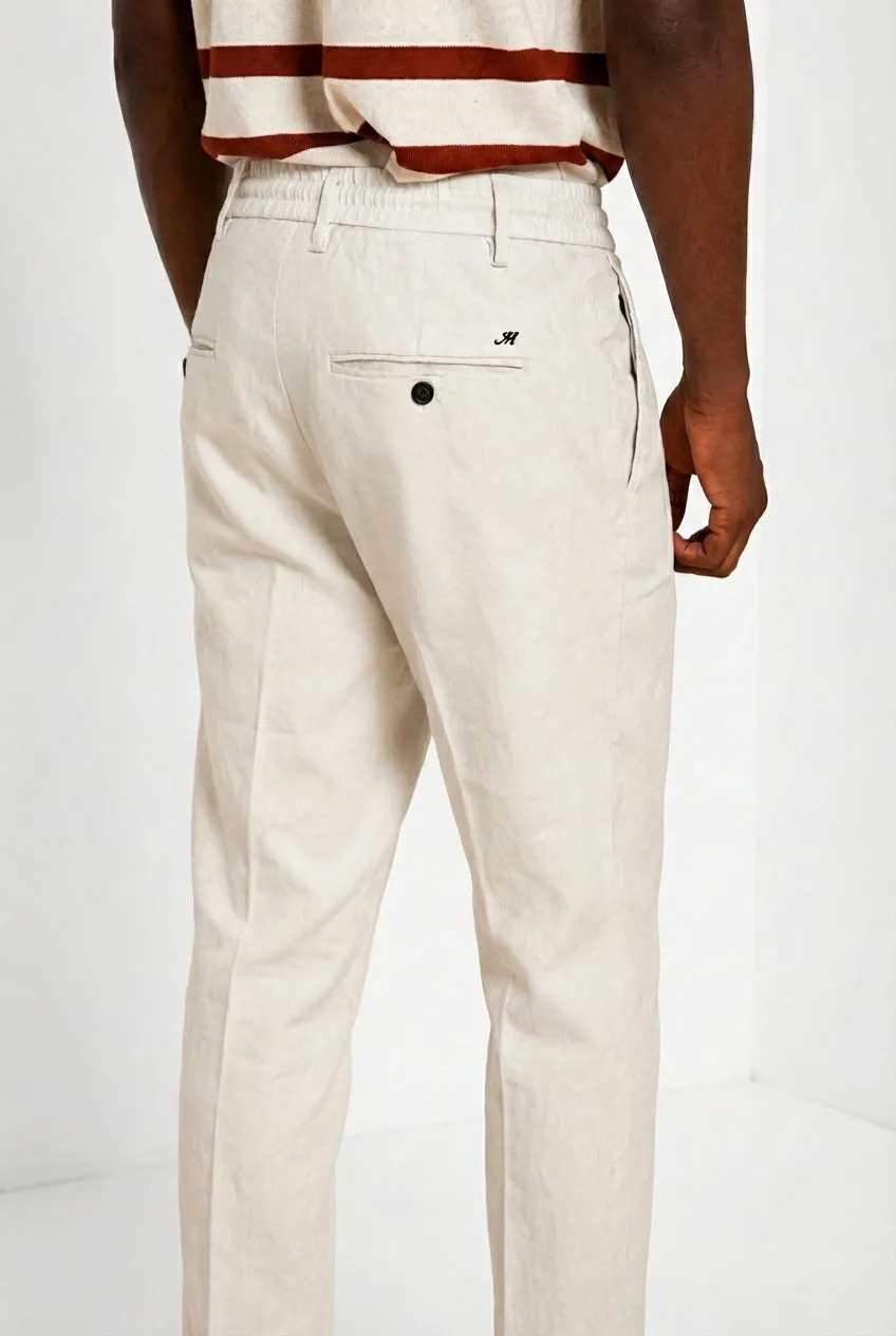 Mason's Milano Jogger chinos lysegrå hør extra slim