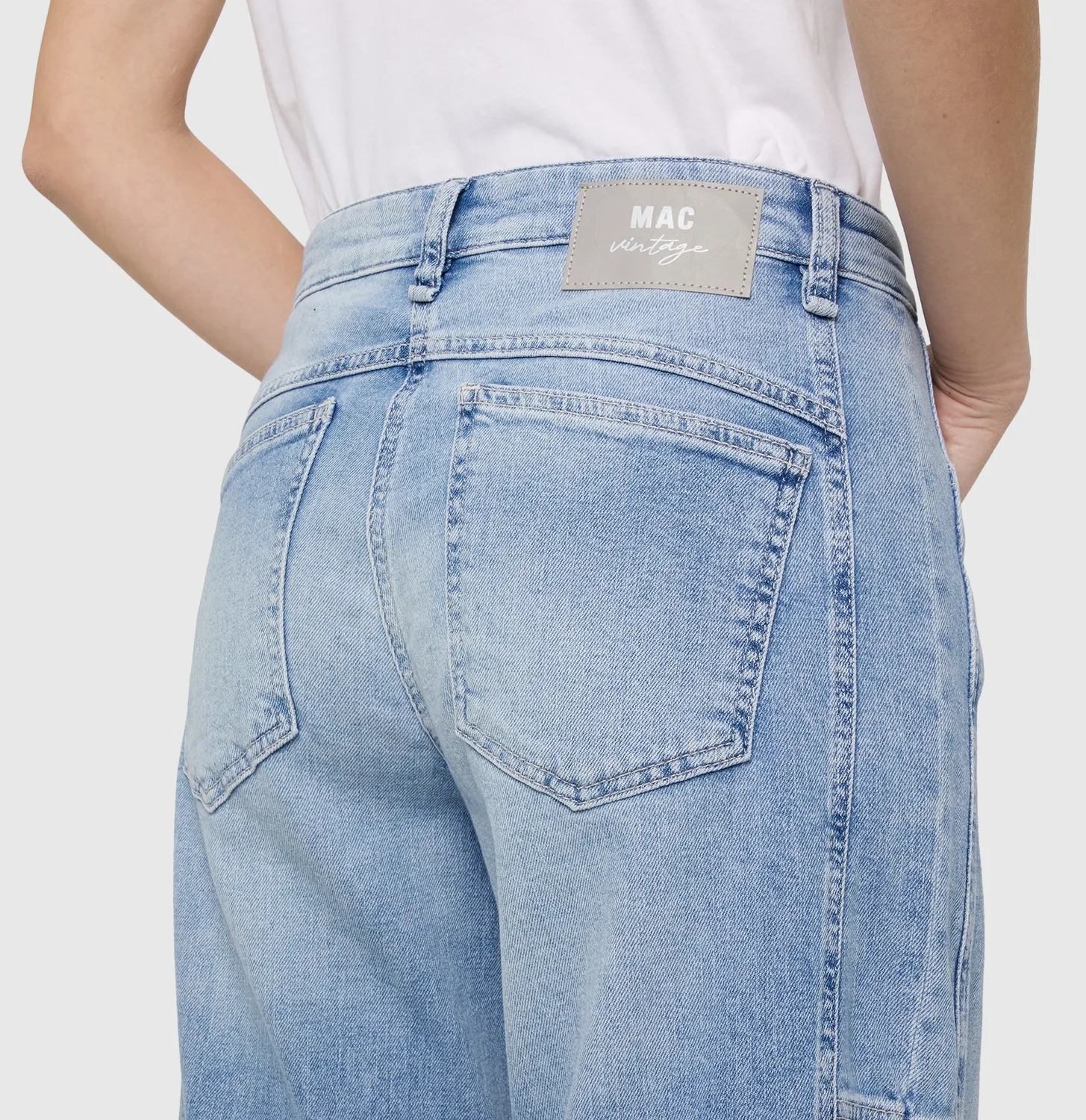MAC Ohio Barrel jeans mellemblå løs