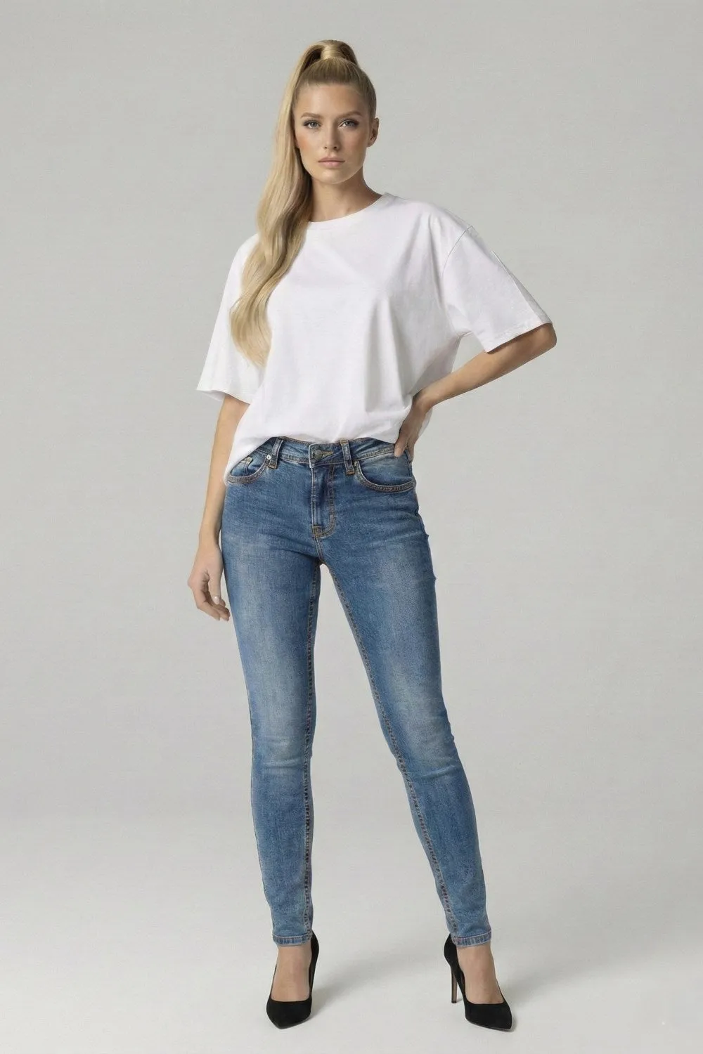 Organsk Breeze Sinless Grace slim jeans lyseblå