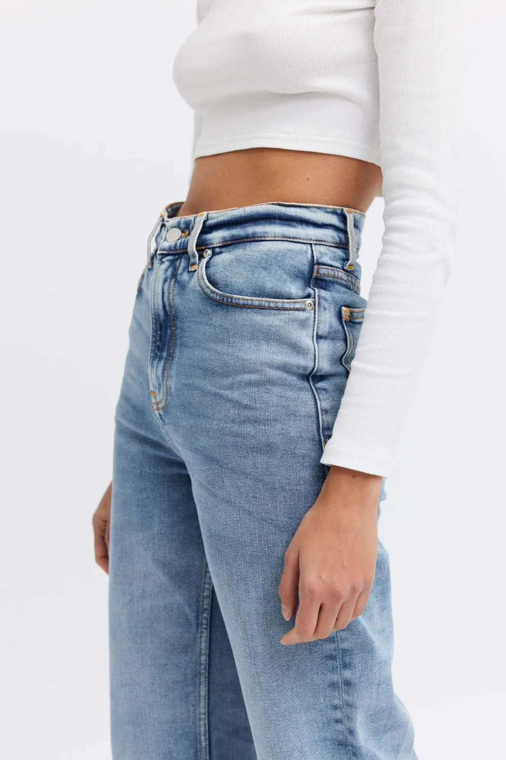Organsk Wave Bracing Wind jeans blå loose fit