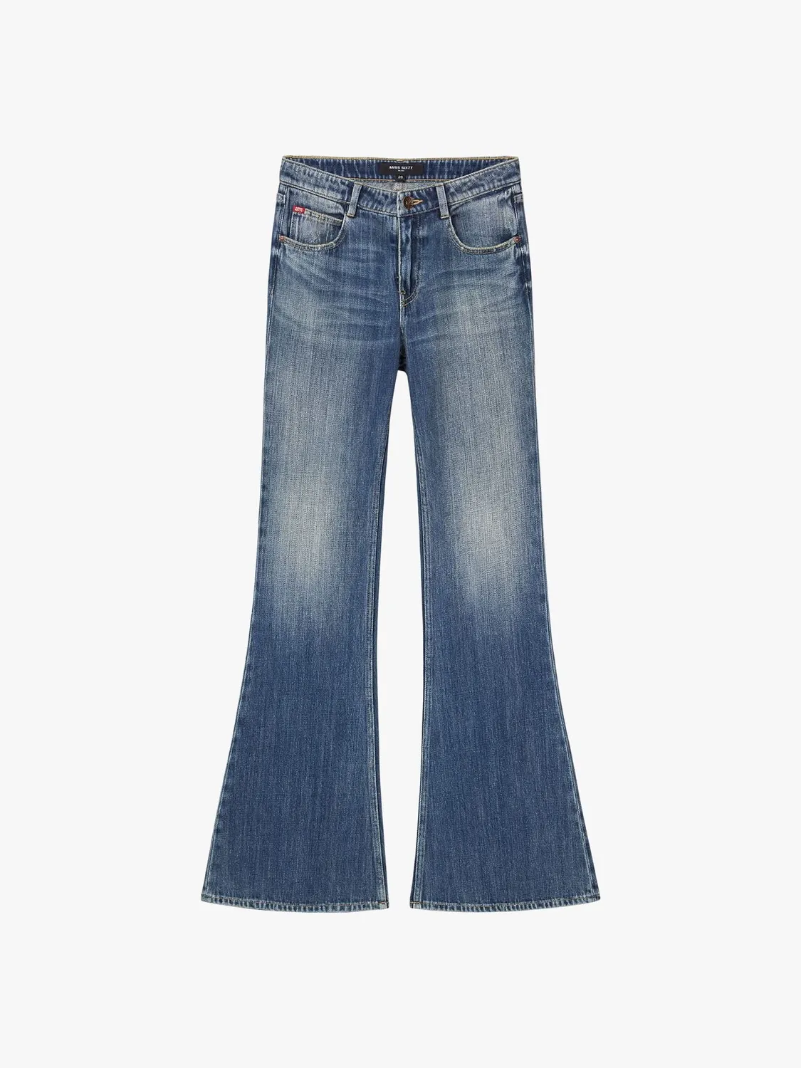 Miss Sixty Distressed Flare jeans mellemblå slid