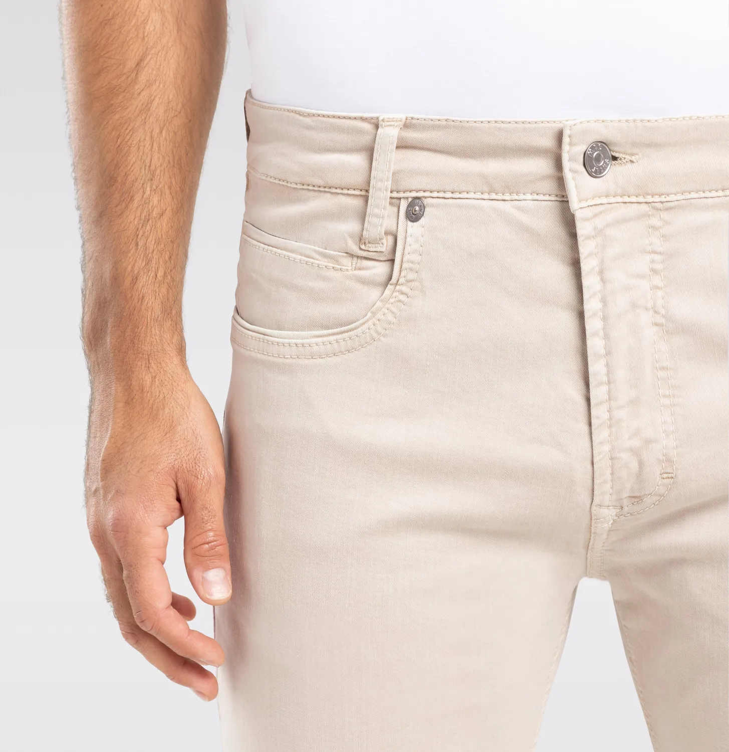 MAC Arne Pipe jeans beige modern fit let denim
