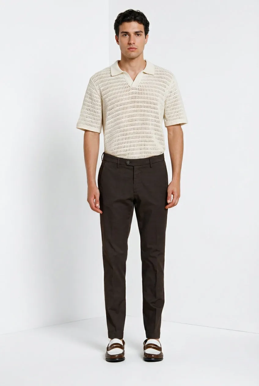 Mason's Torino City Icon Flex herre chinos brun slim hør