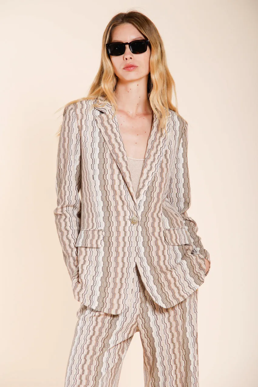 Mason's Irene blazer beige stribet jersey