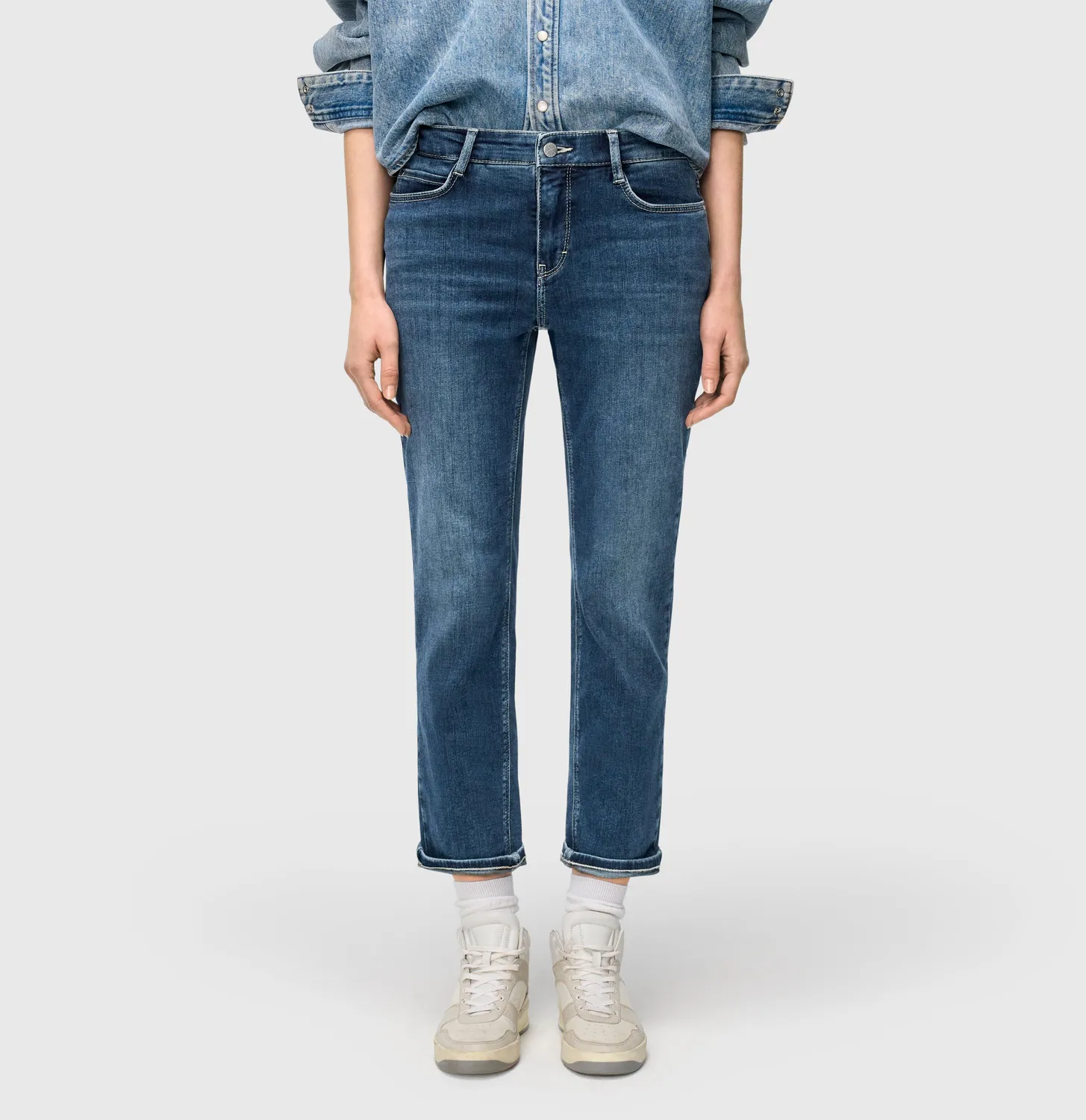 MAC Dream Cropped Authentic jeans blå straight