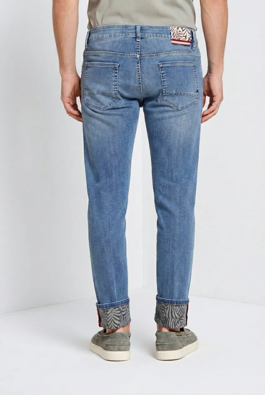 Mason's Harris Regular jeans navy bladprint herre