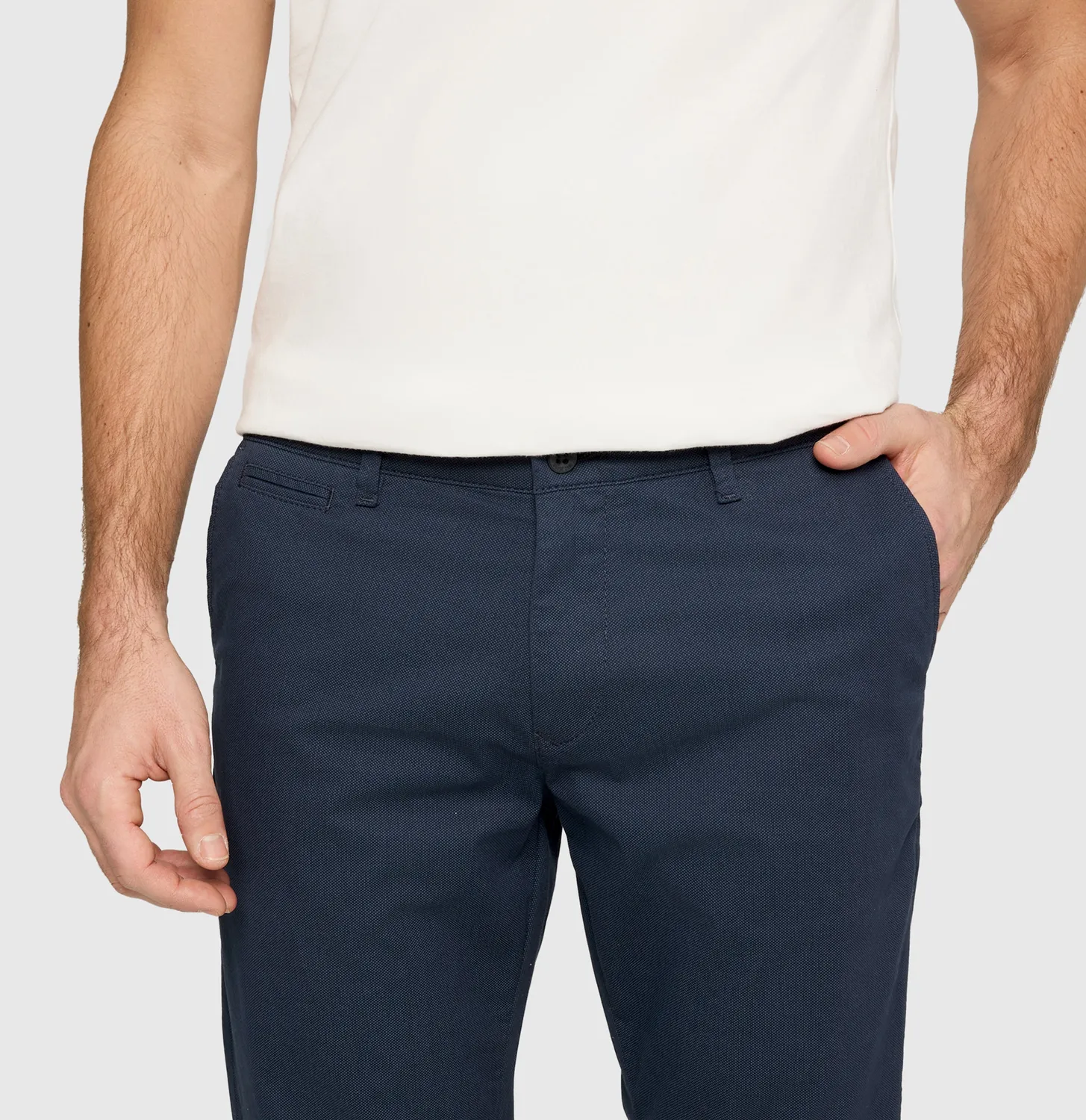 MAC Lennox modern fit chino blå printet twill