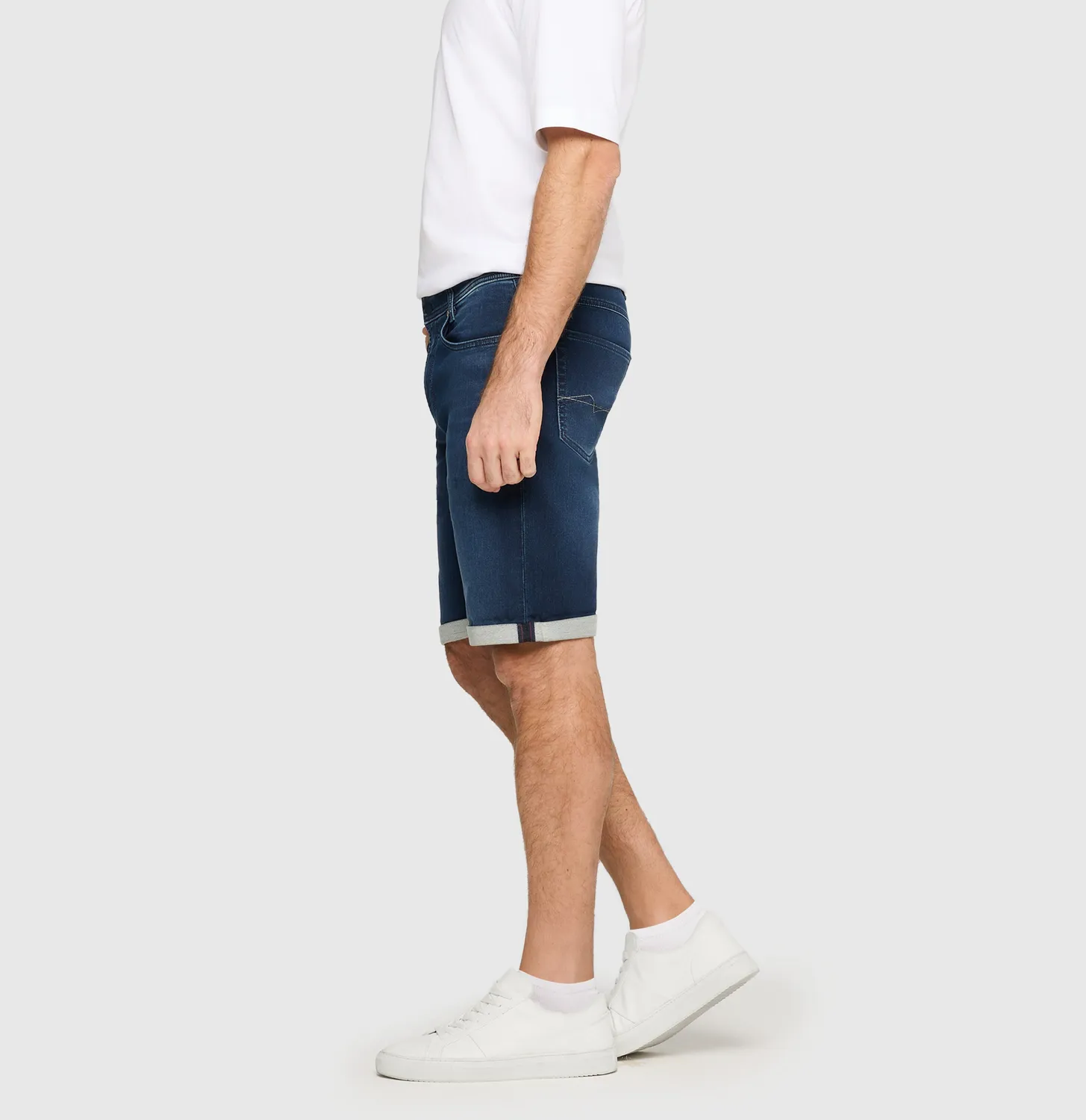 MAC Jogn Bermuda denimshorts mørkeblå stretch