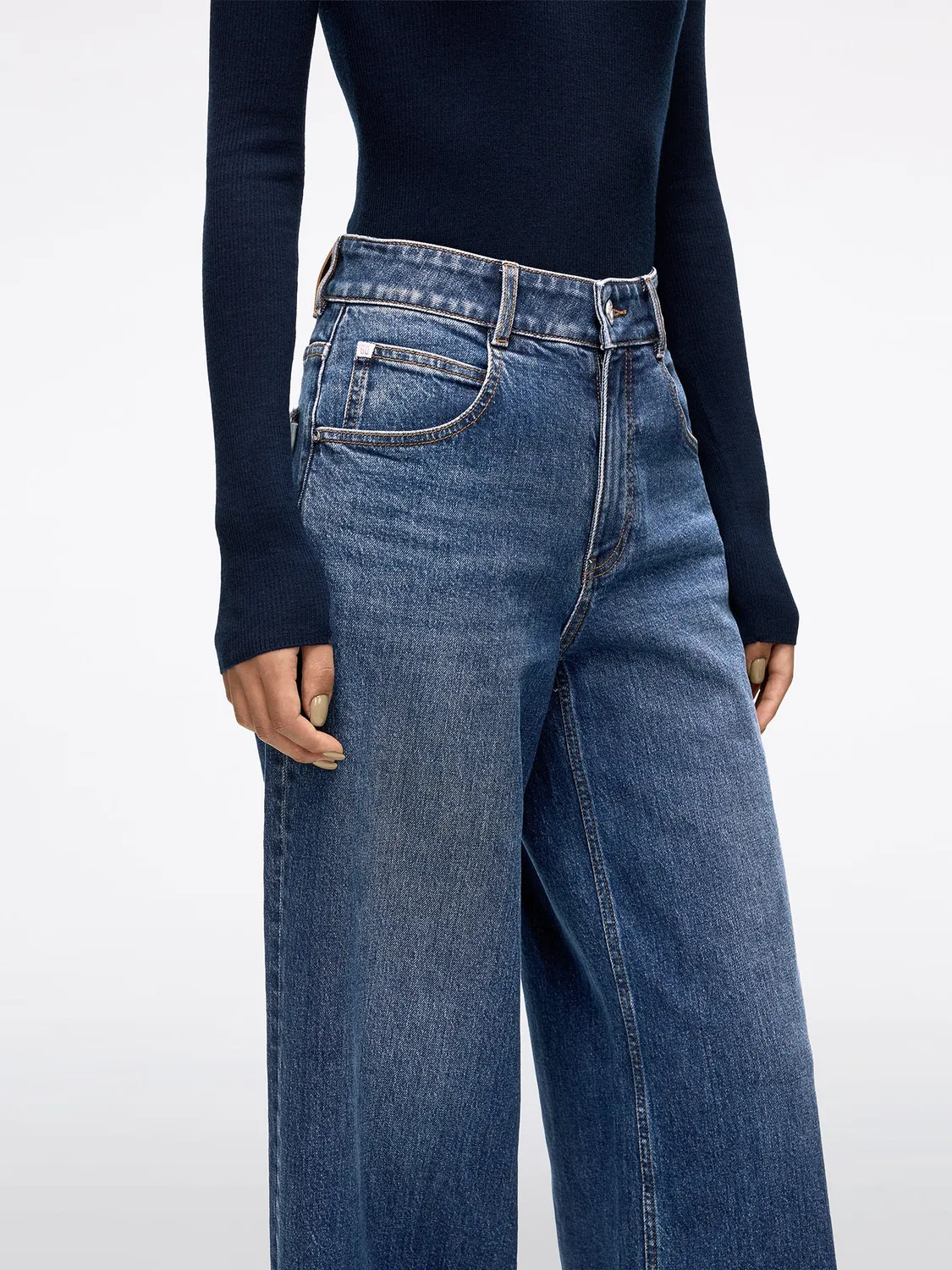 Miss Sixty Wide-Leg jeans mørkeblå løs