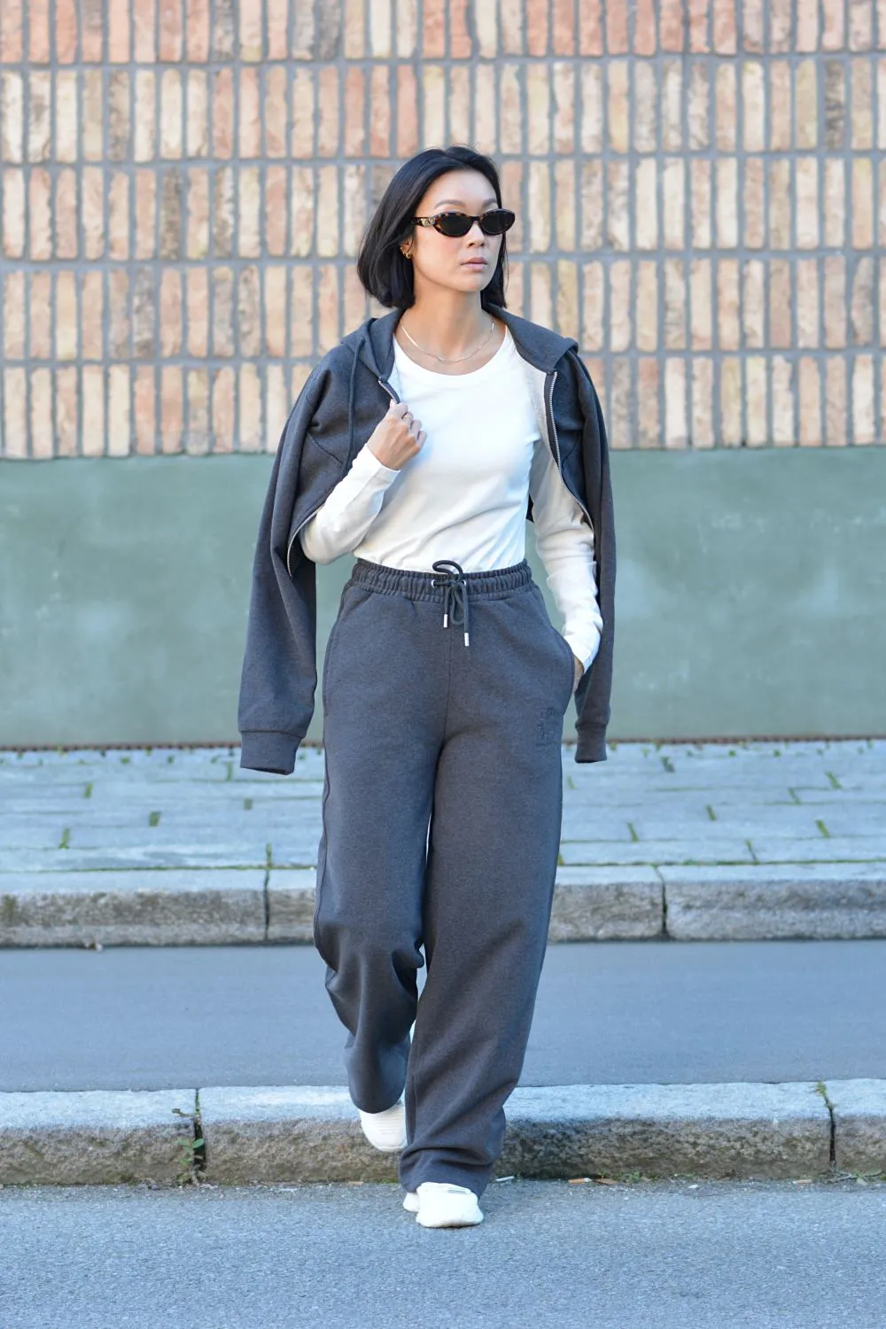 Organsk Straight-Leg sweatpants grå økologisk