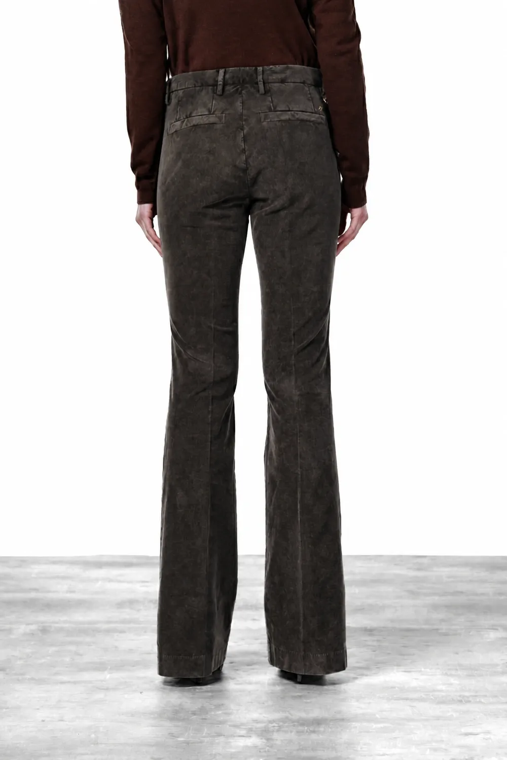 Mason's New York Flare chino bukser mørkebrun fløjl slim