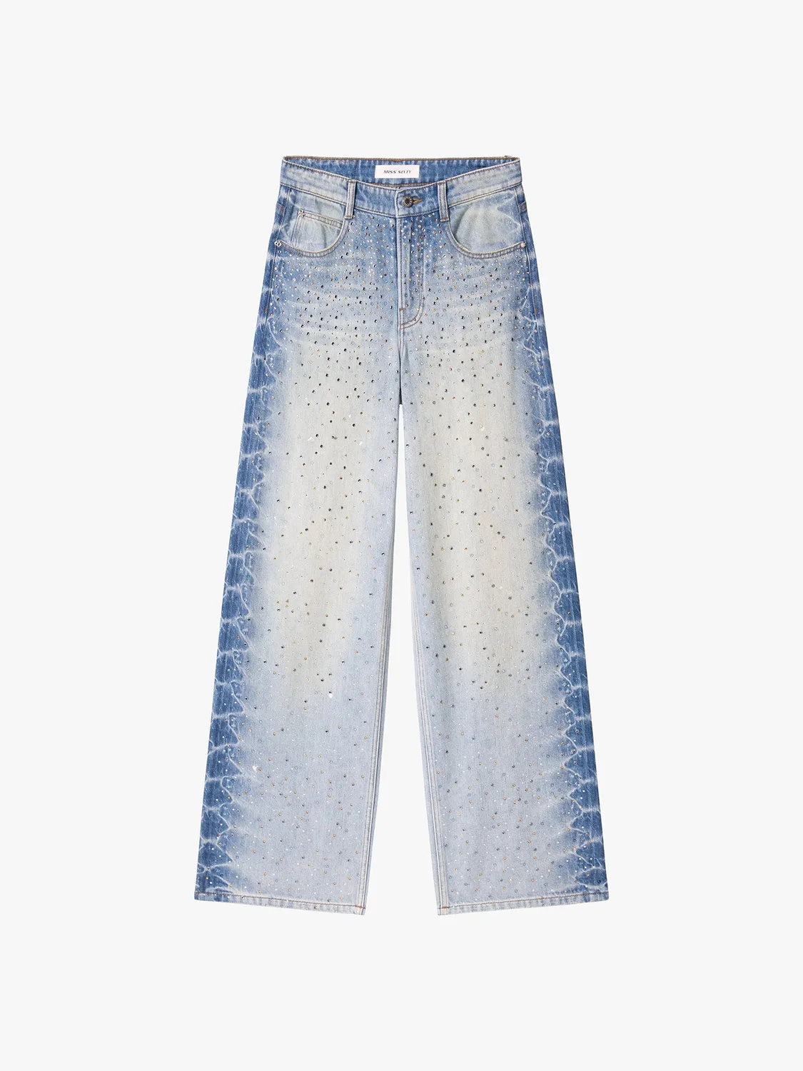 Miss Sixty Atelier Rhinestone Wavy Straight jeans retroblå