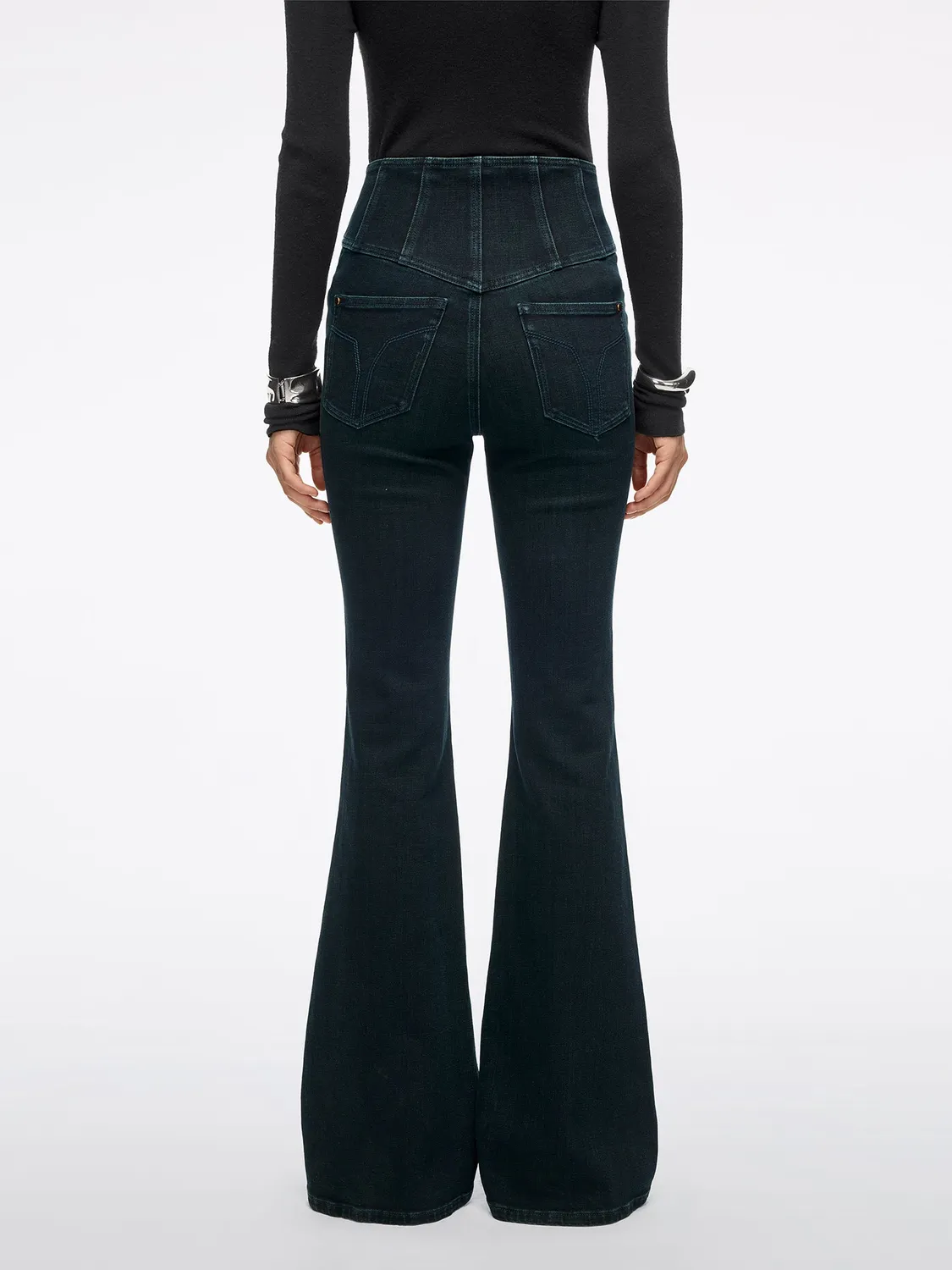 Miss Sixty Glenda Plus 5 flare jeans Jasper Green høj talje