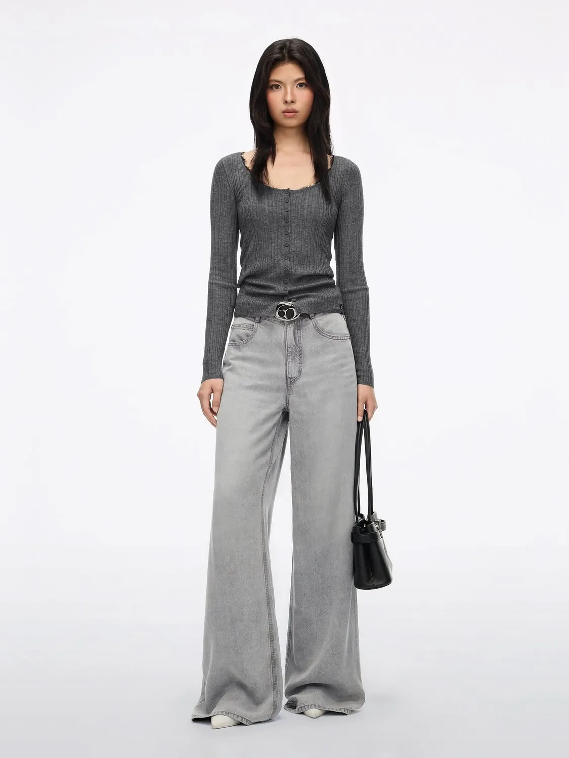 Miss Sixty Wide-Leg jeans grå høj talje