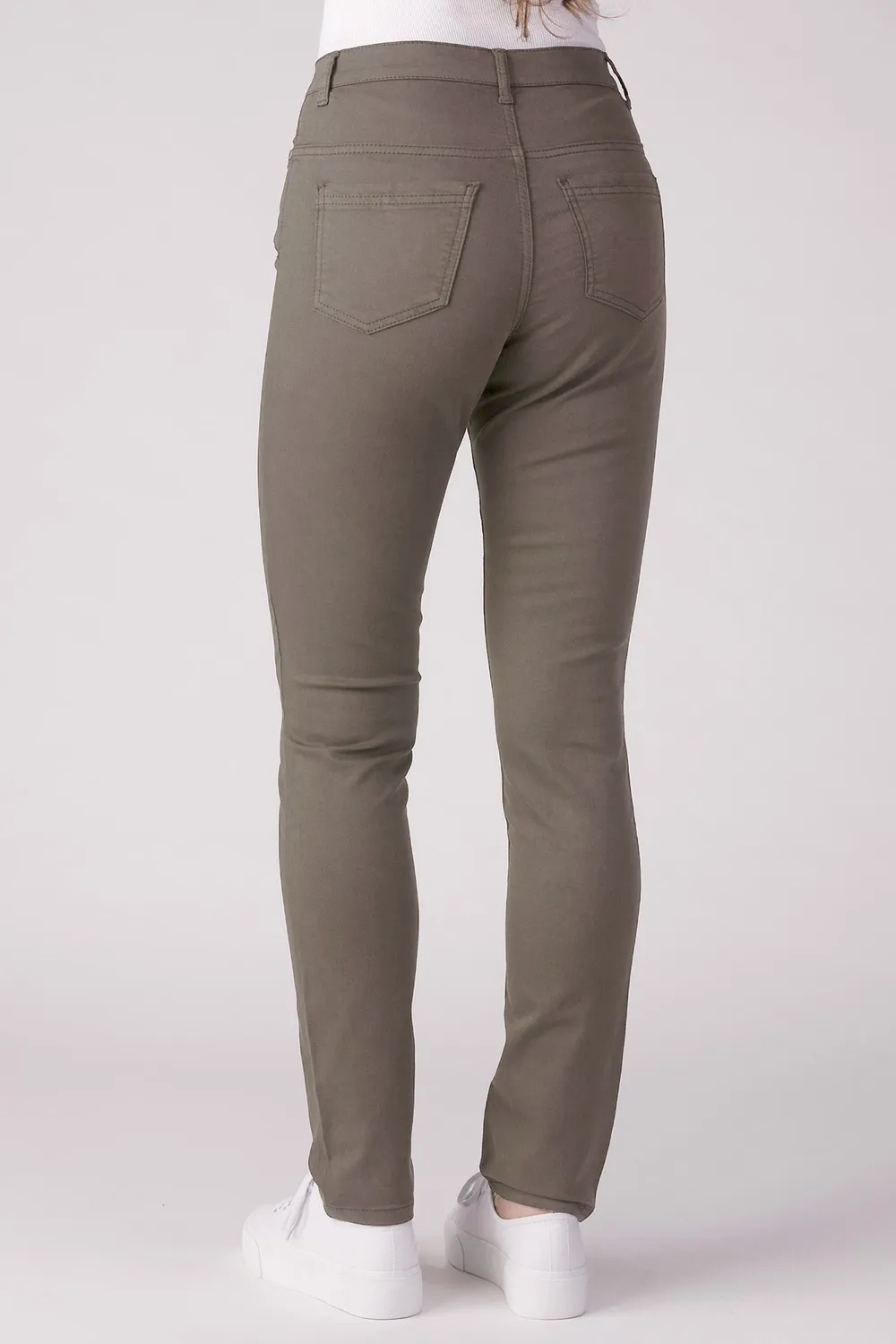 Merrytime Clara Slim jeans olivine grøn pasform