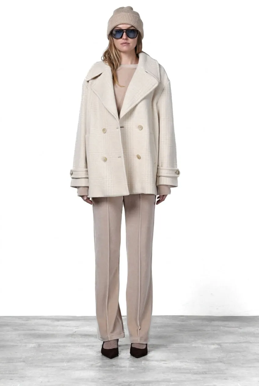Mason's Leonie frakke beige ternet uld