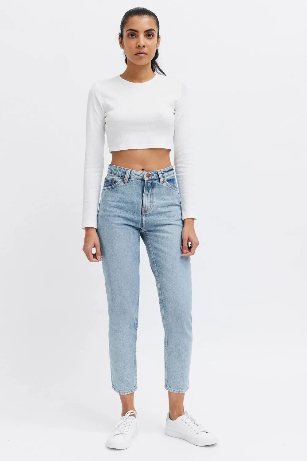 Organsk Oxygen Shorty jeans blå cropped 29/27