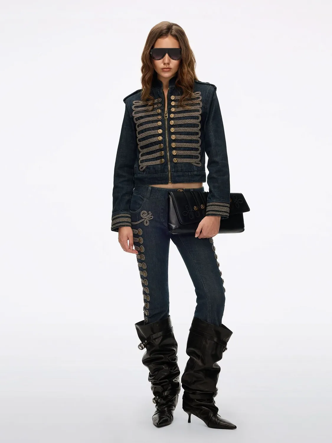 Miss Sixty Napoleon denimjakke denimblå cropped