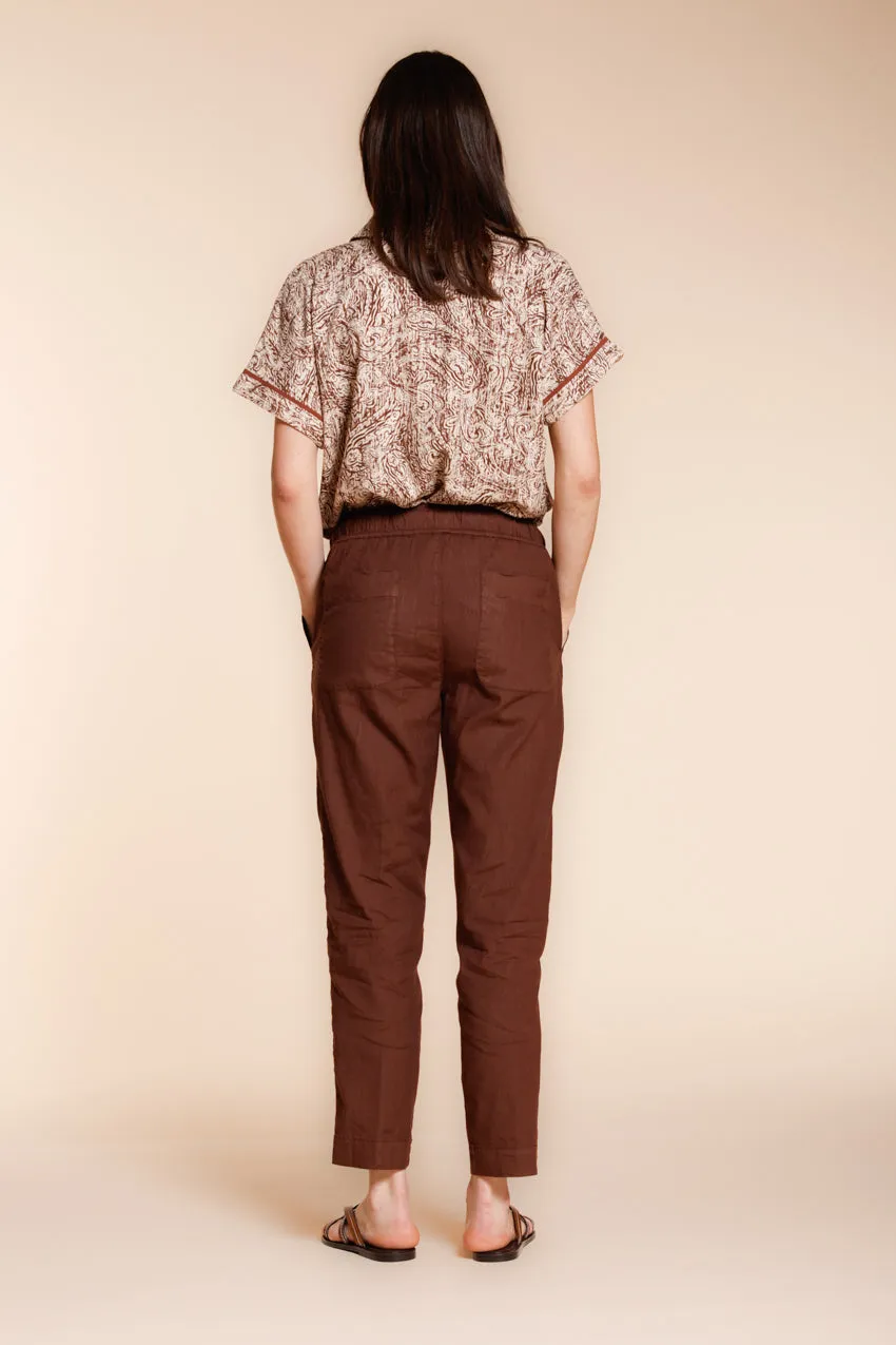Mason's Jogger City chino bukser relaxed mørkebrun hør