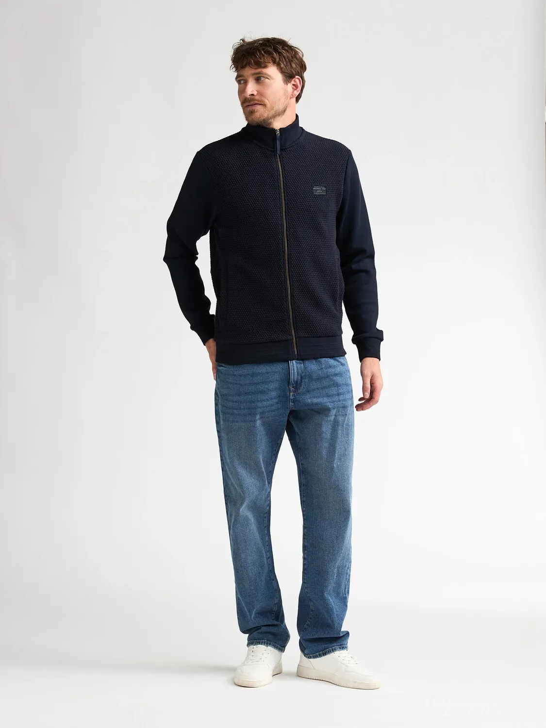 Petrol Industries Ironcrest sweater lynlås vaffelstof