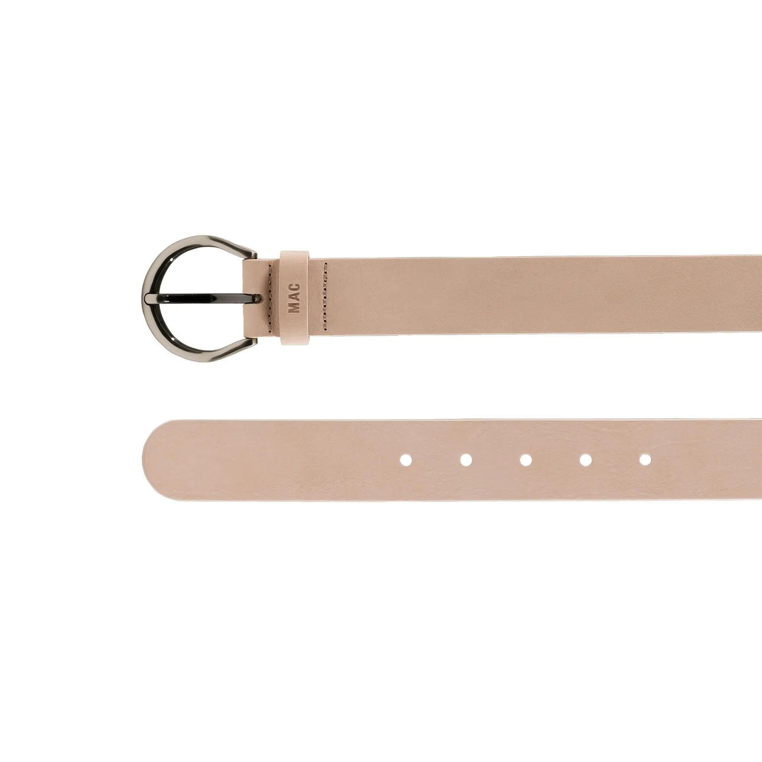 MAC Basic damebælte beige nubuklæder 3,5 cm